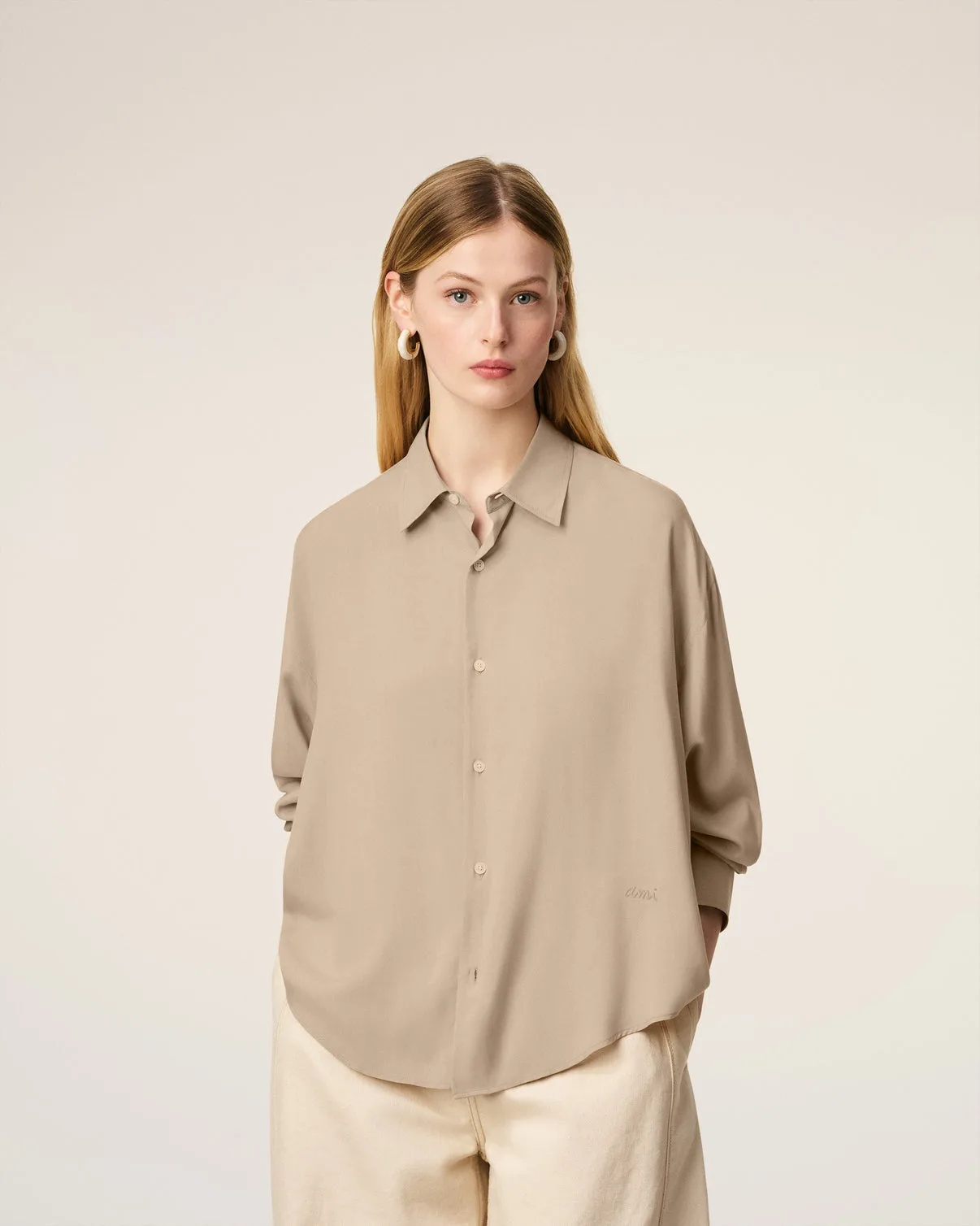 Beige Boxy Shirt