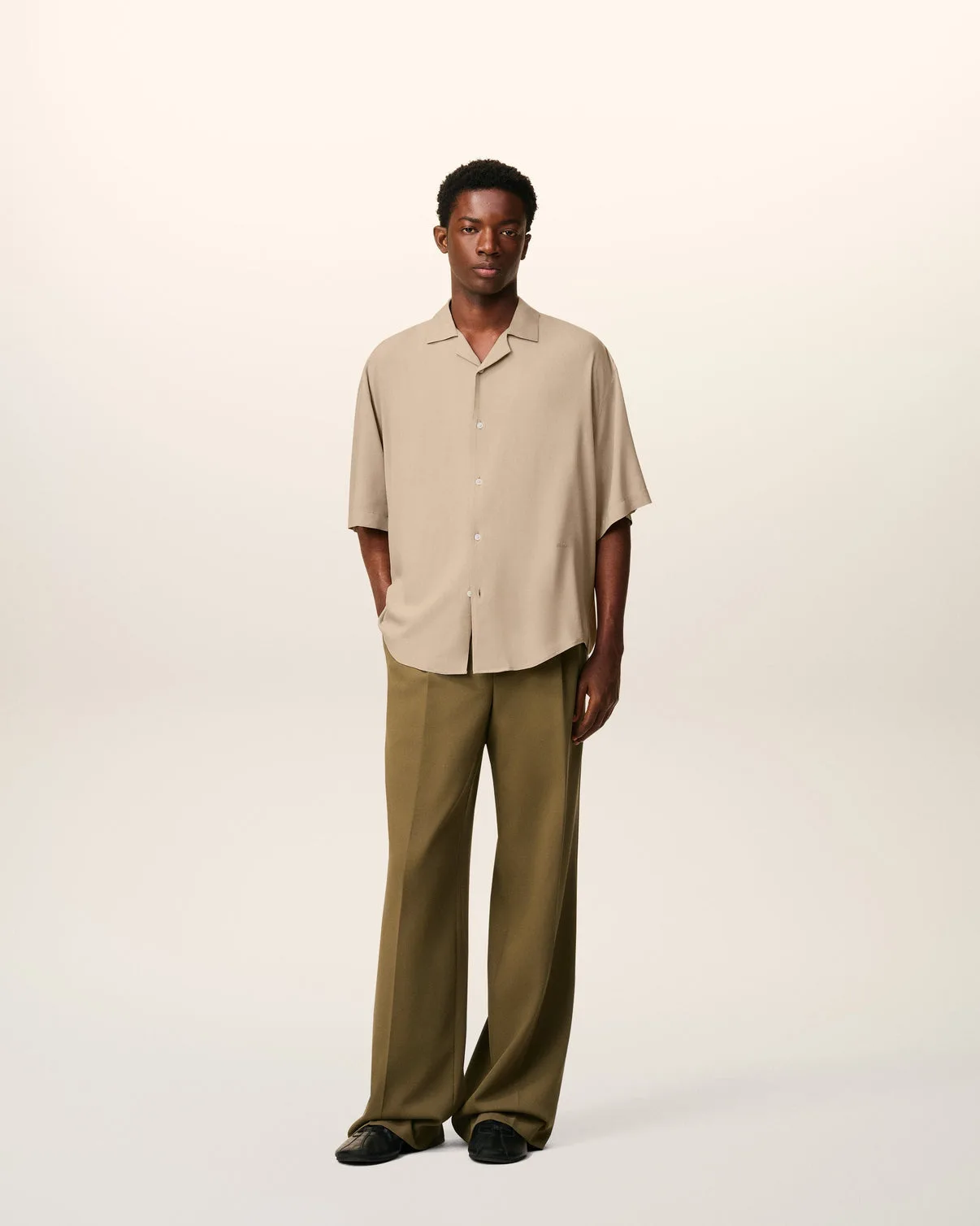 Beige Camp Short Sleeved Shirt