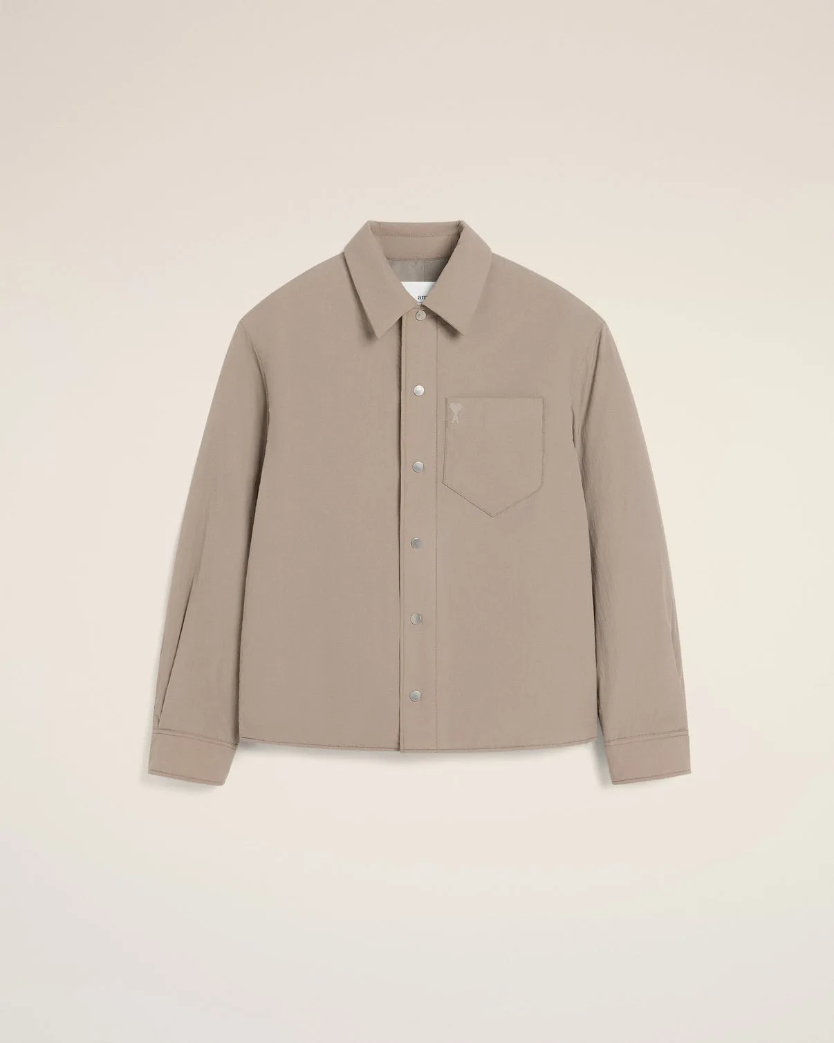 Beige Canvas Padded Overshirt