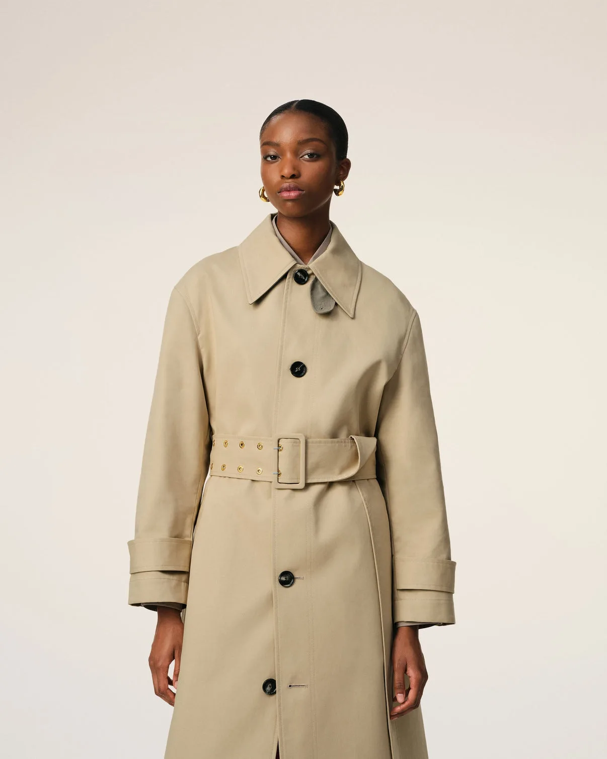 Beige Cotton Belted Mac