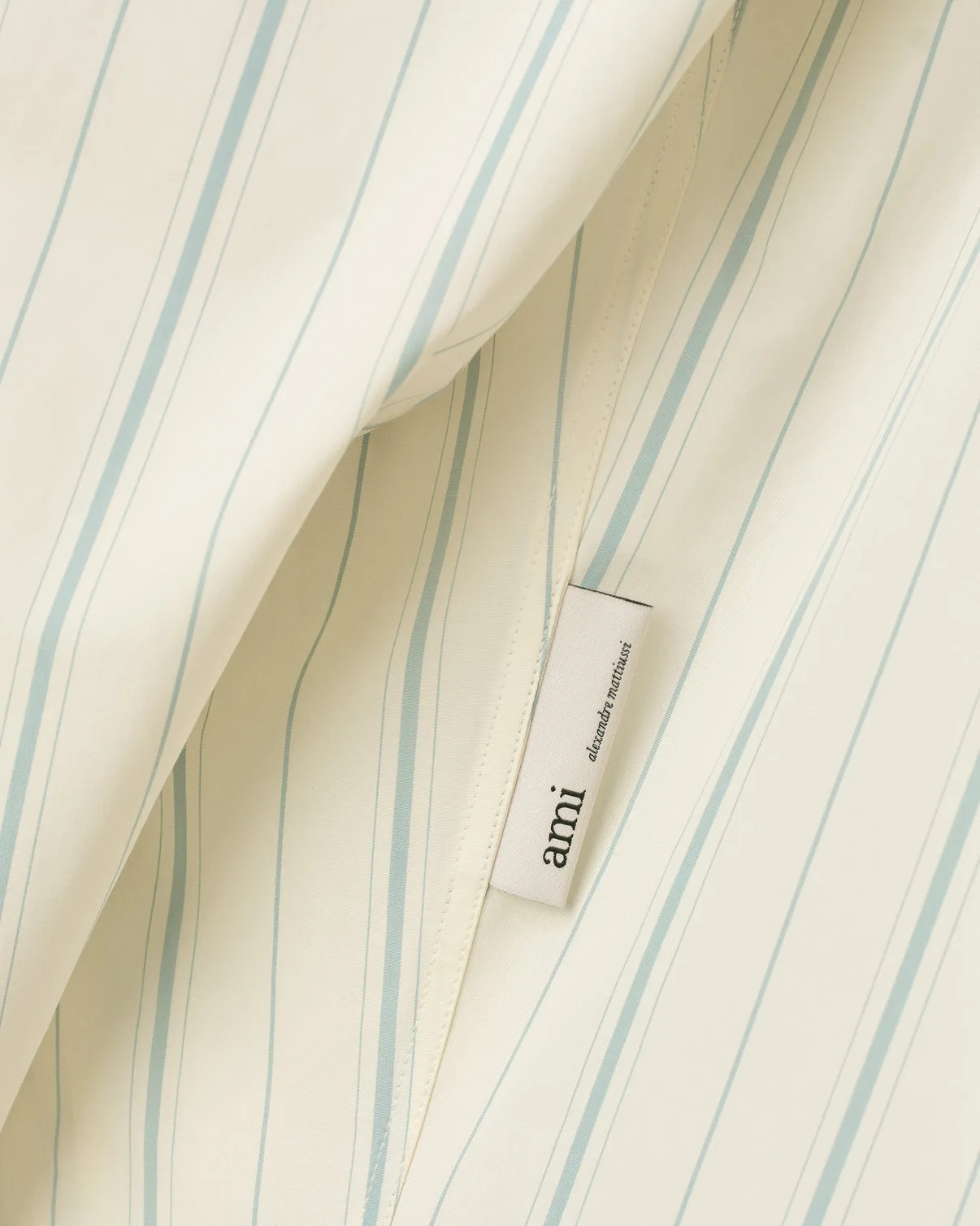 Beige Cotton Boxy Fit Striped Shirt