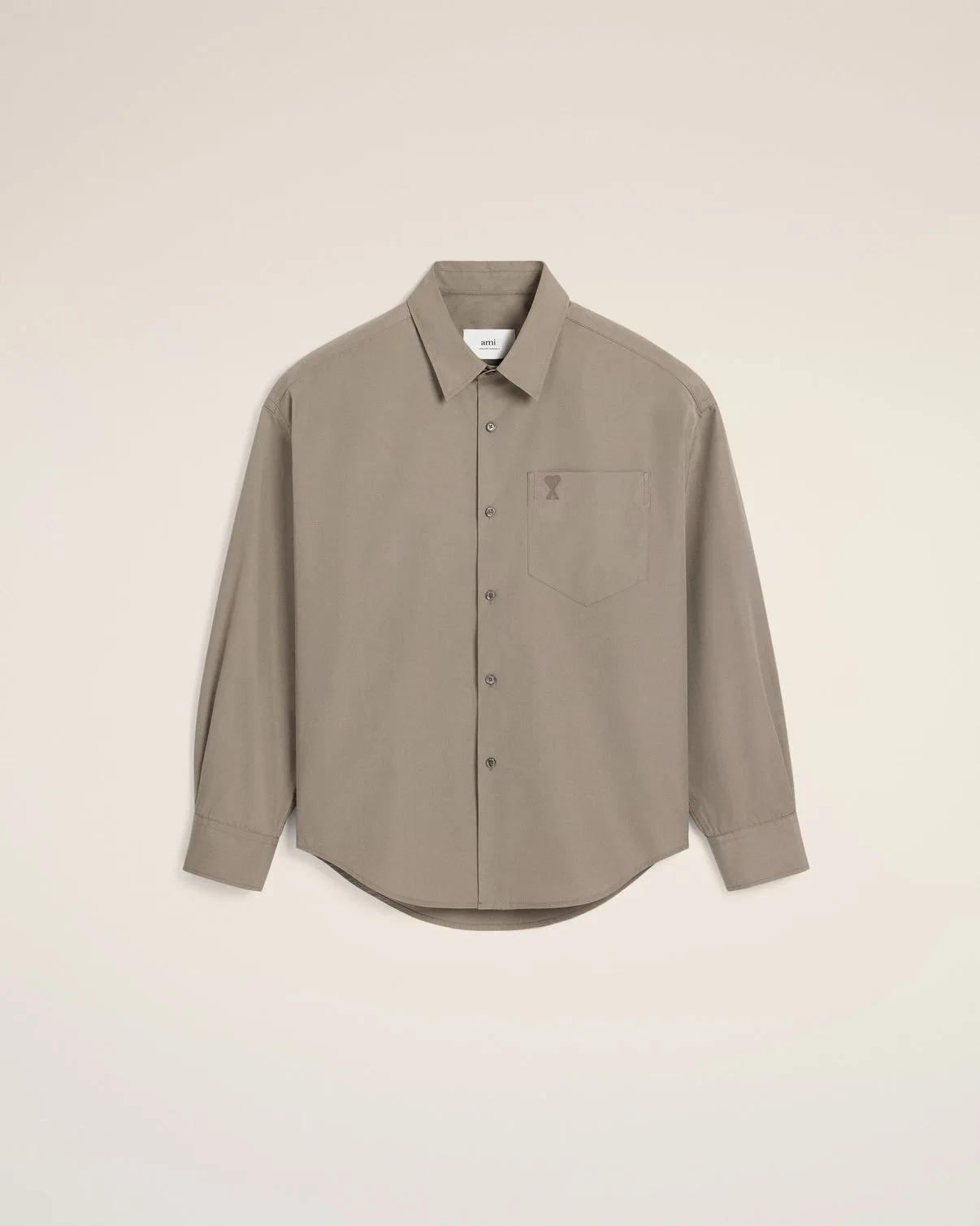 Beige Cotton Boxy Shirt