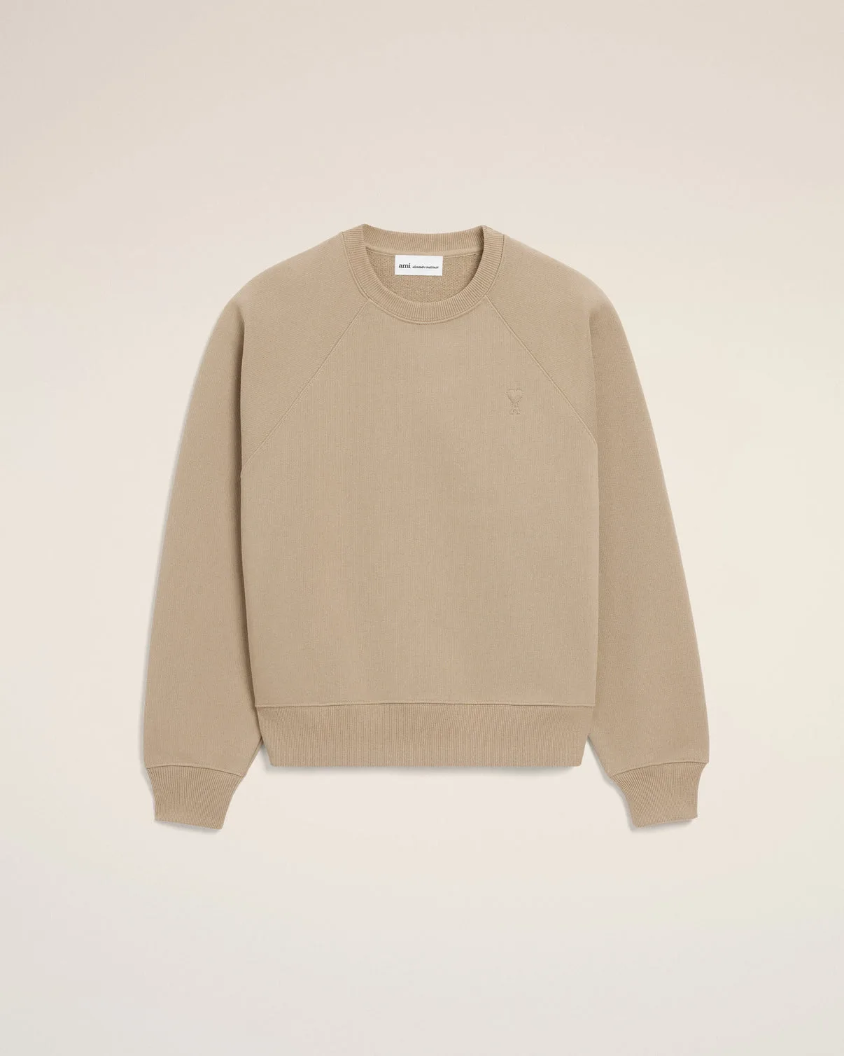 Beige Cotton Embossed Sweatshirt