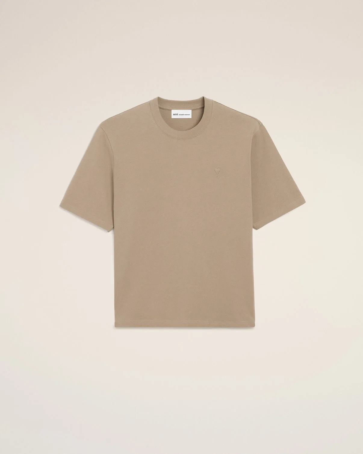 Beige Cotton Embossed T-shirt