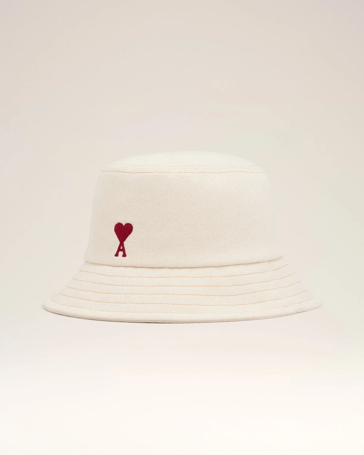 Beige Cotton Embroidery Bucket Hat