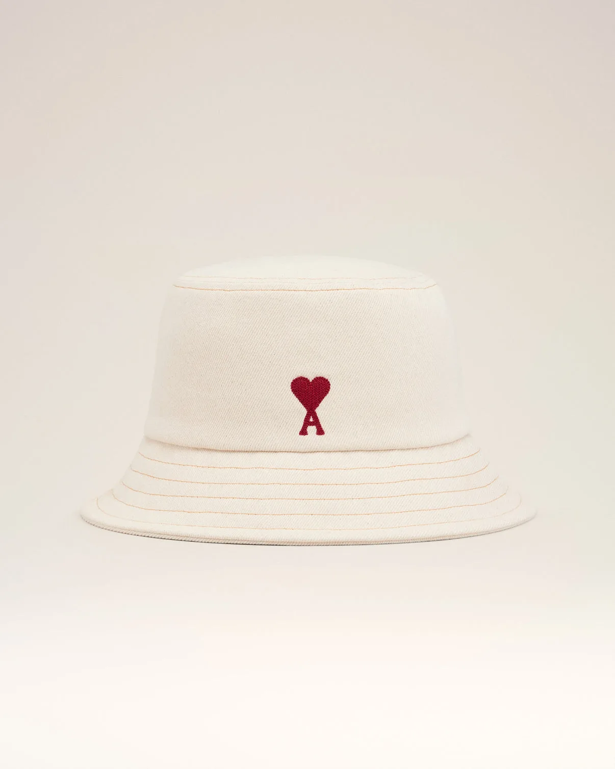 Beige Cotton Embroidery Bucket Hat