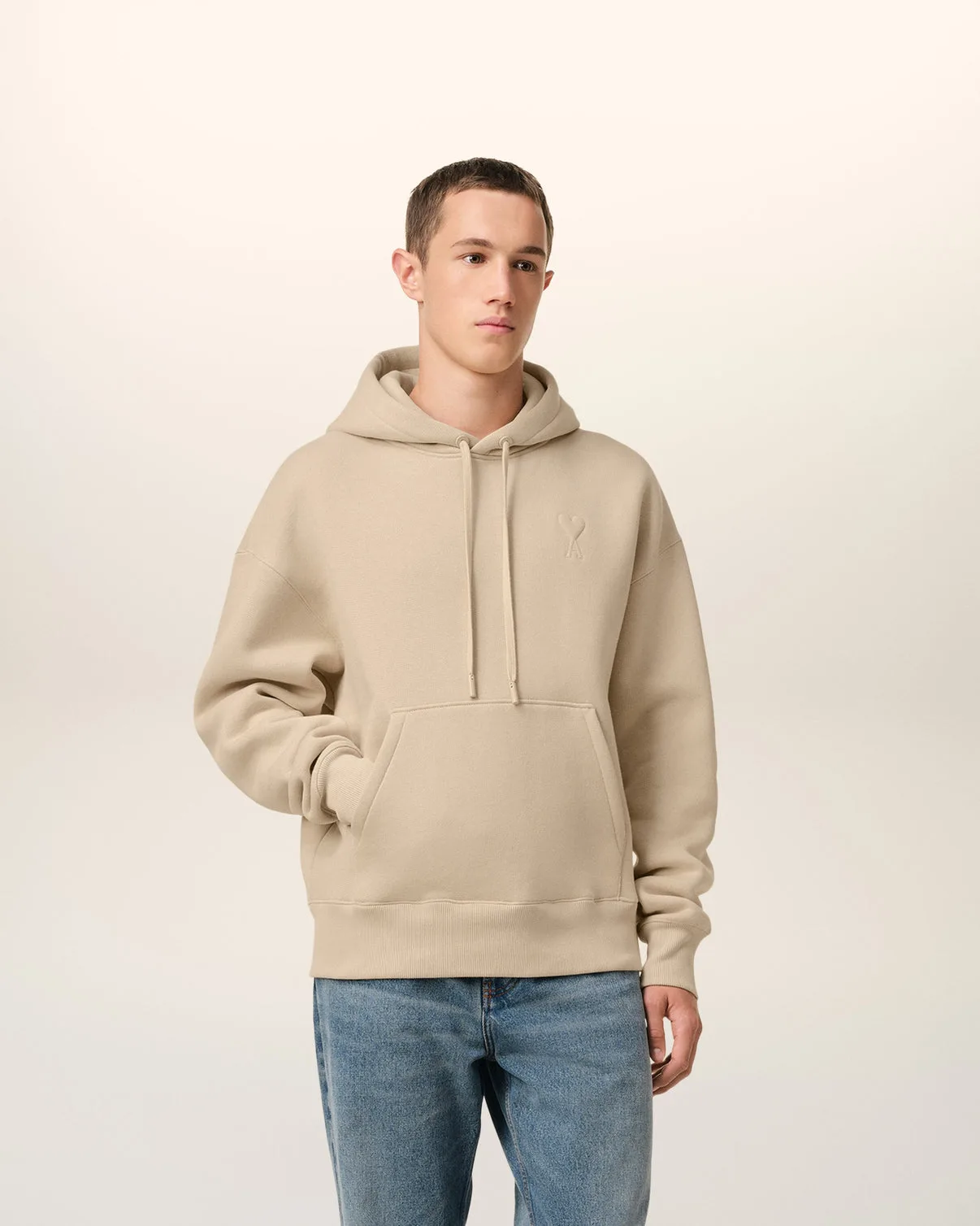 Beige Cotton Hoodie