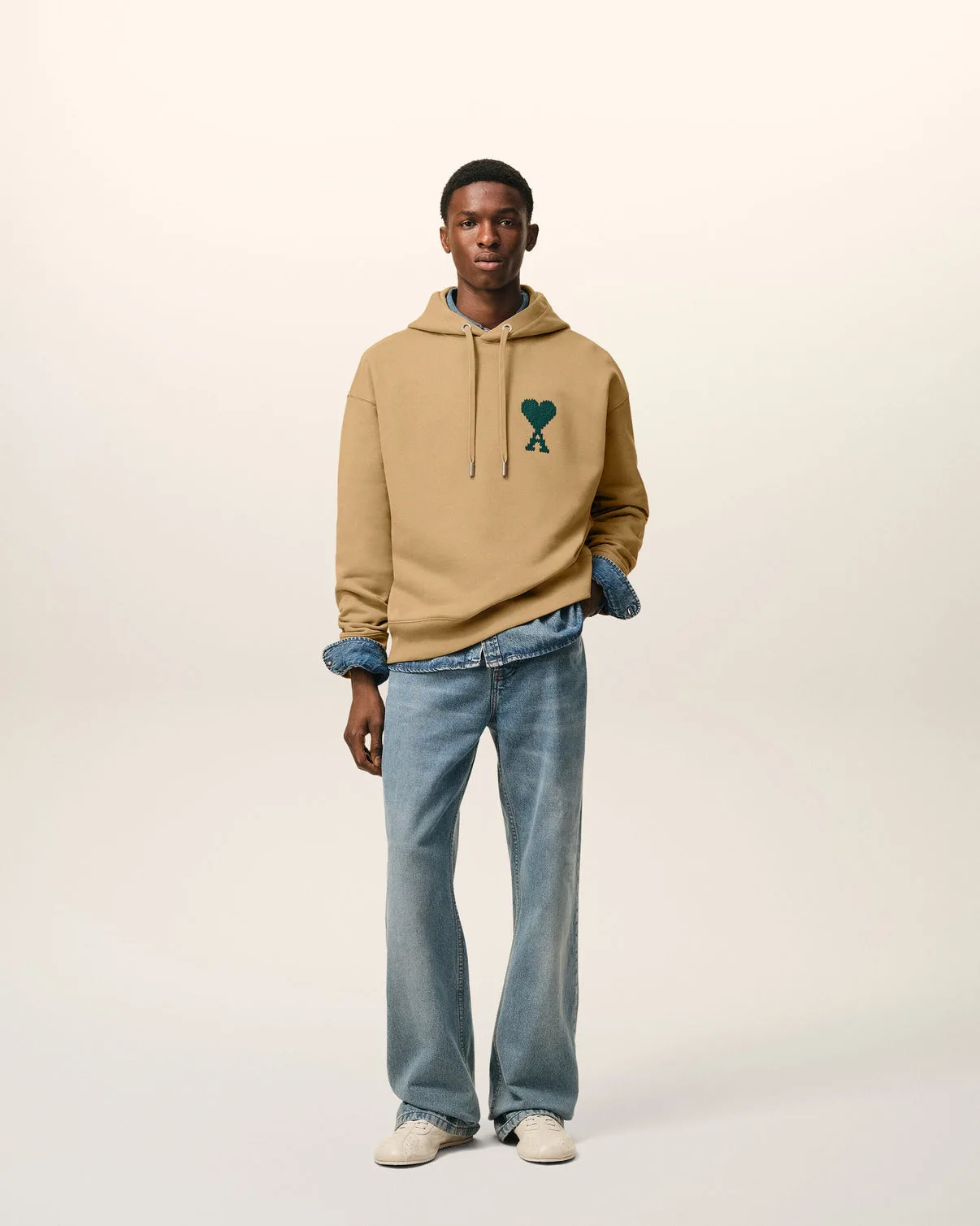 Beige Cotton Hoodie