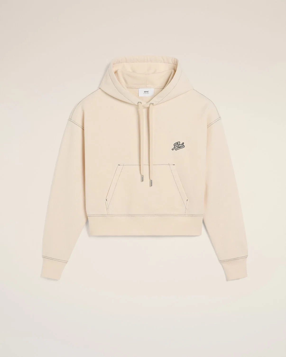 Beige Cotton Hoodie Signature