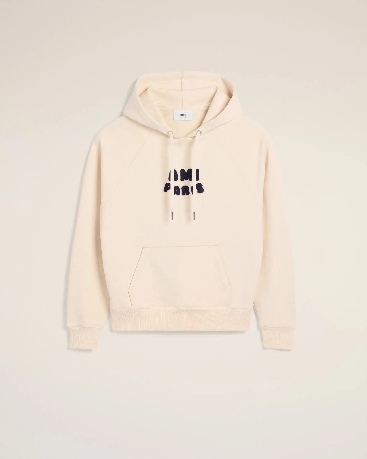 Beige Cotton Hoodie With Patch