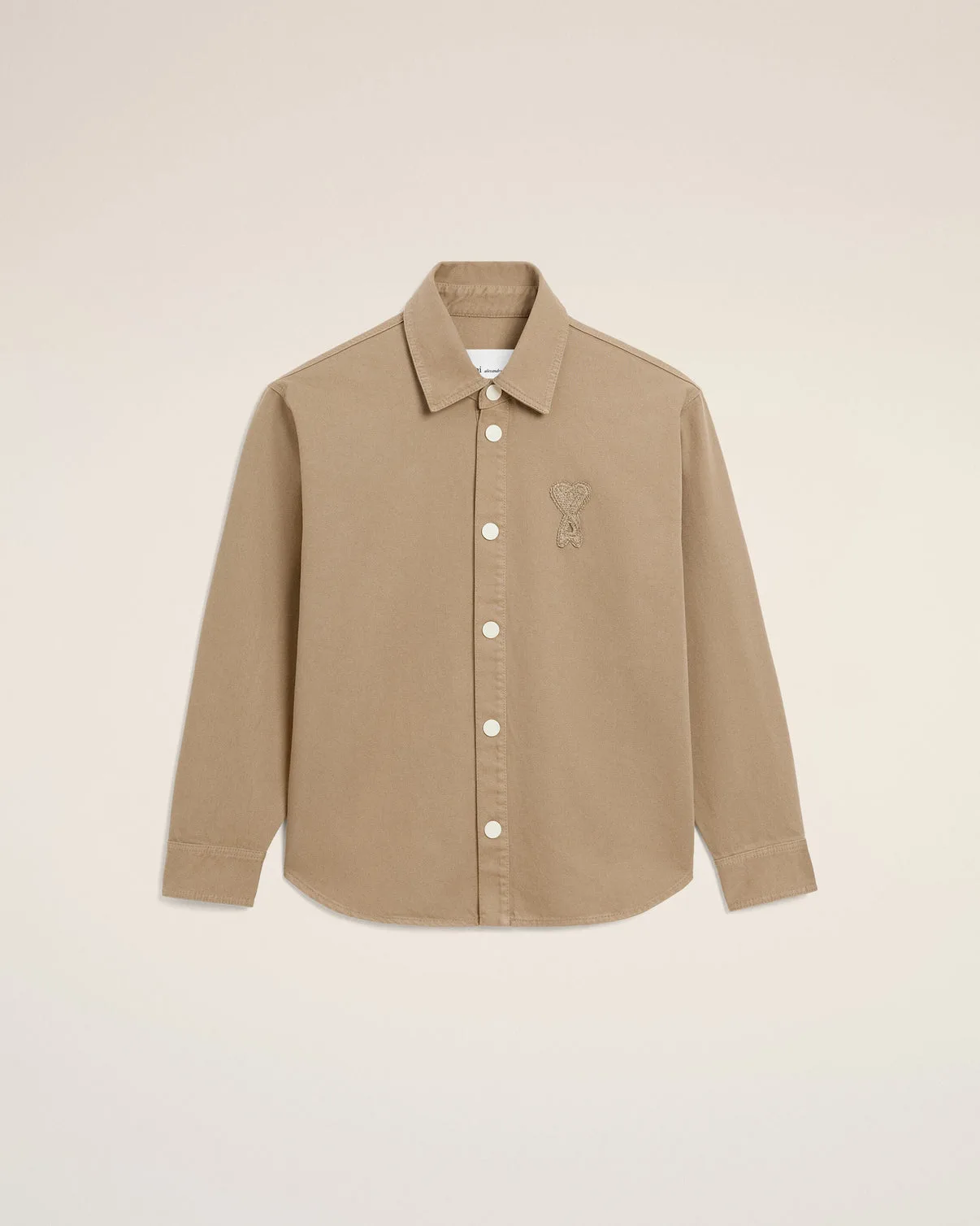 Beige Cotton Knitted Overshirt