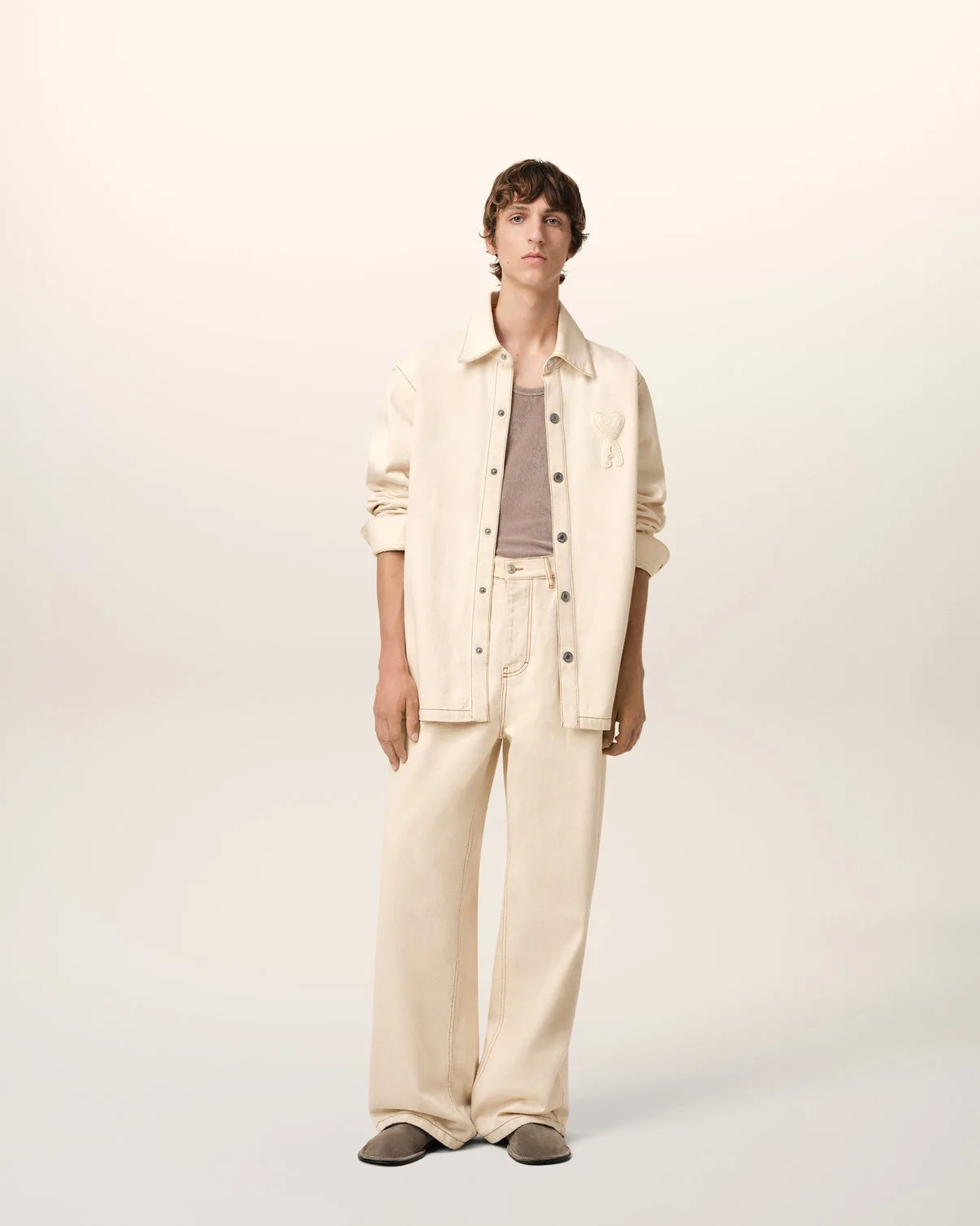 Beige Cotton Overshirt