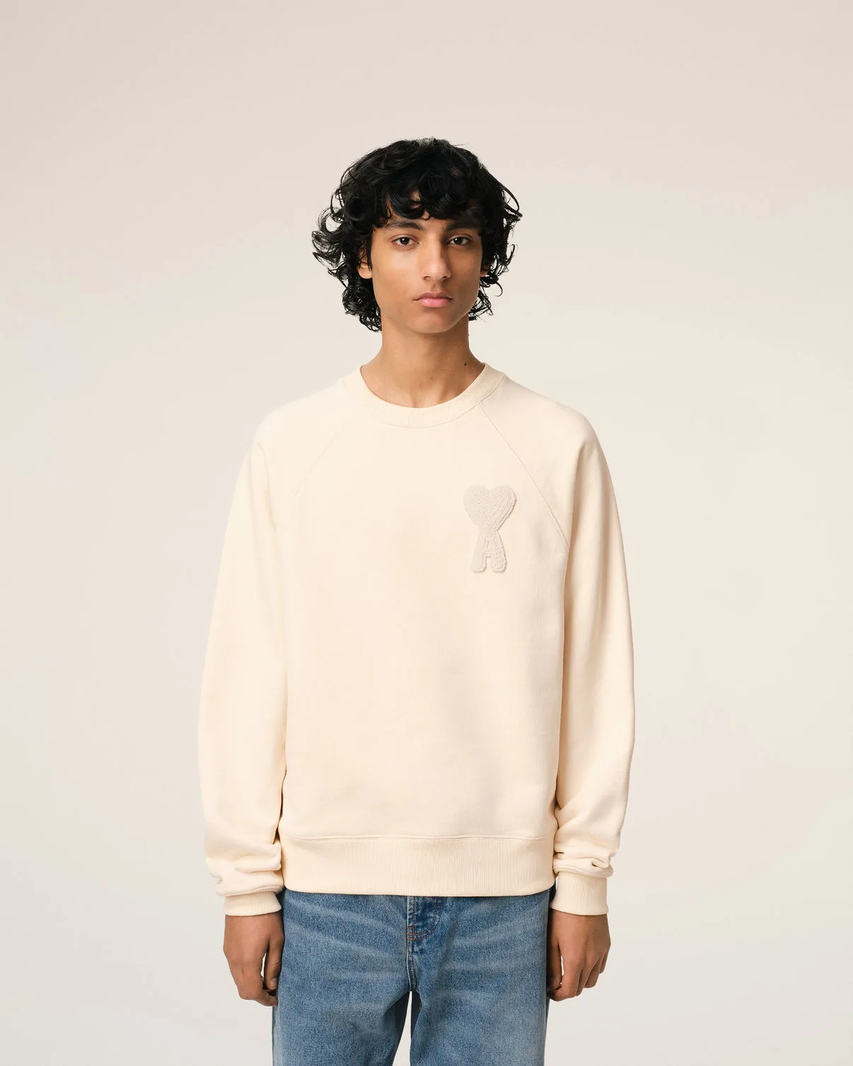 Beige Cotton Patch Sweatshirt
