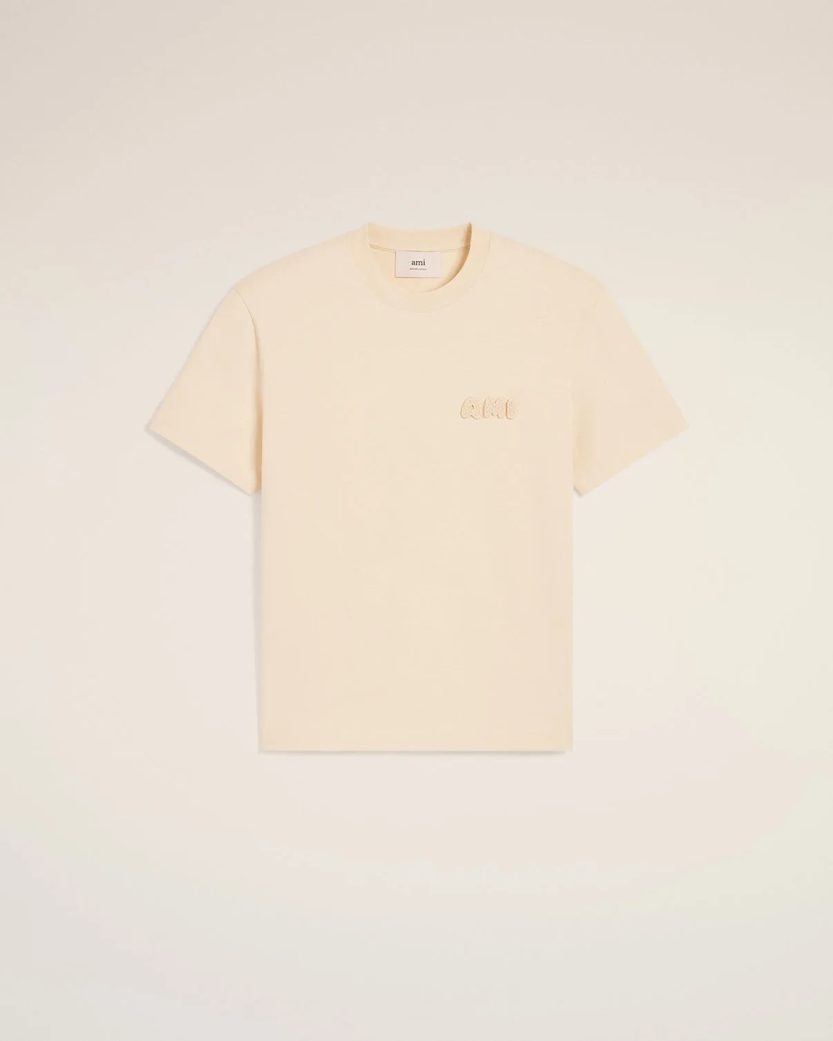 Beige Cotton Patch T-Shirt