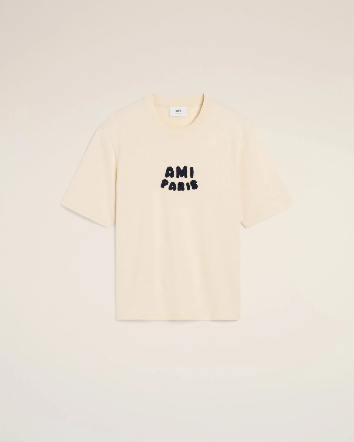 Beige Cotton Patch T-Shirt