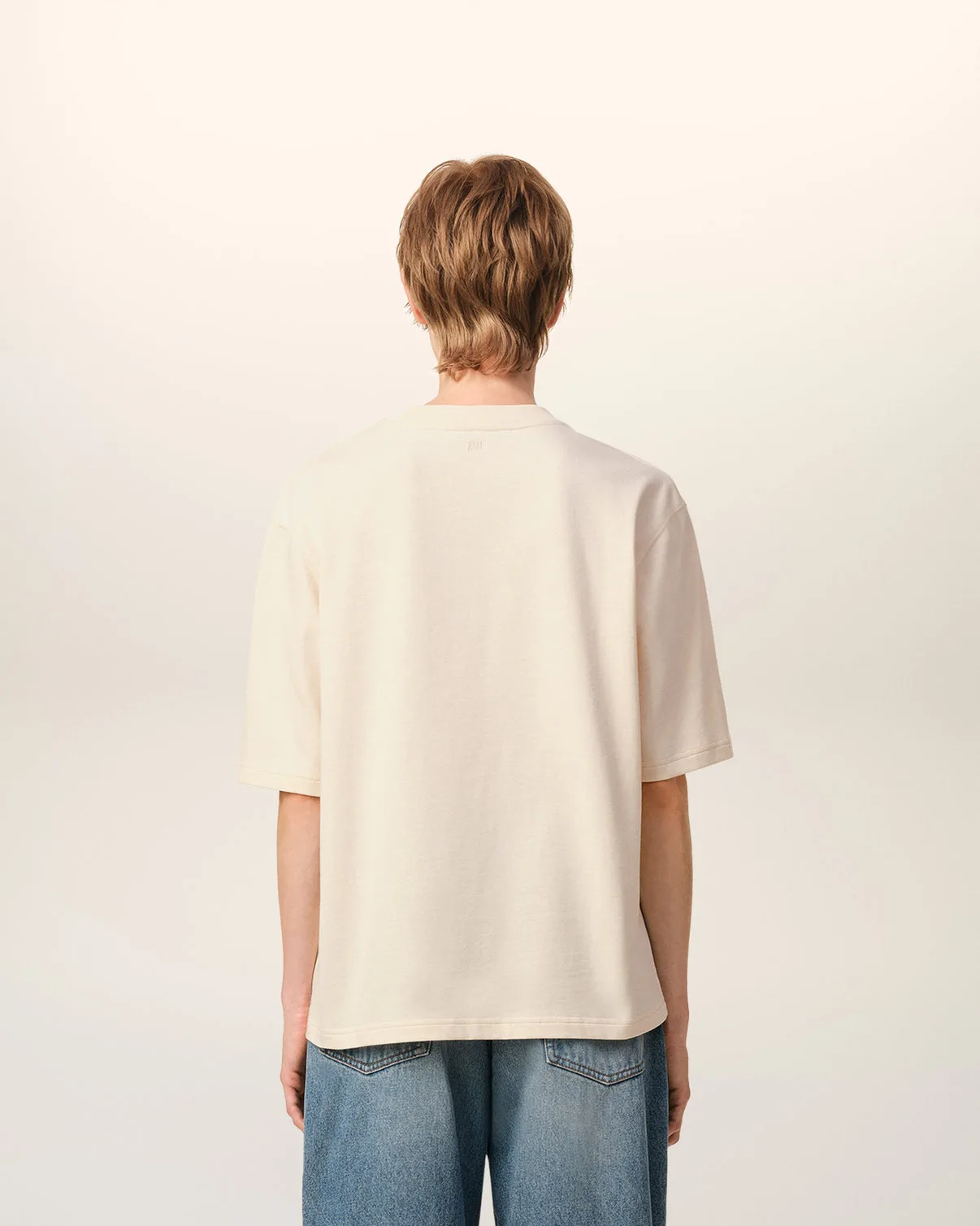 Beige Cotton Patch T-Shirt