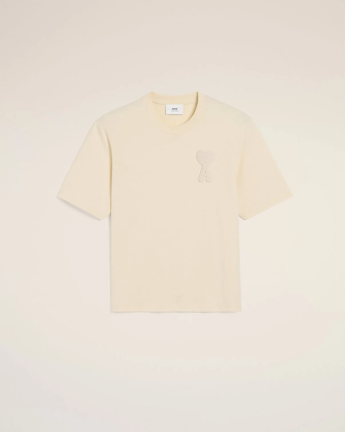 Beige Cotton Patch T-Shirt