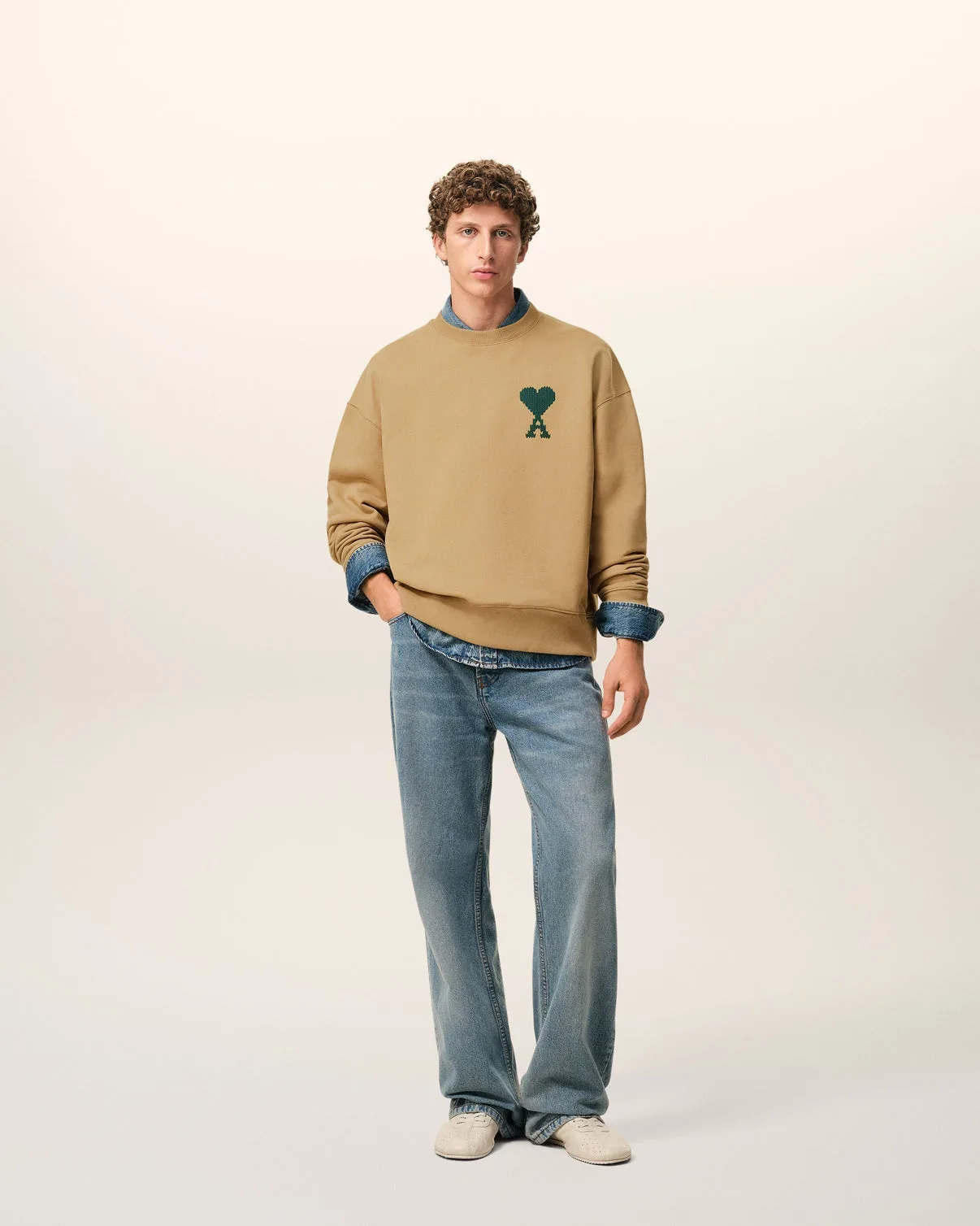 Beige Cotton Sweatshirt