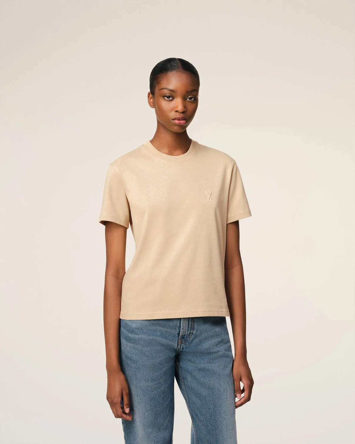 Beige Cotton T-Shirt