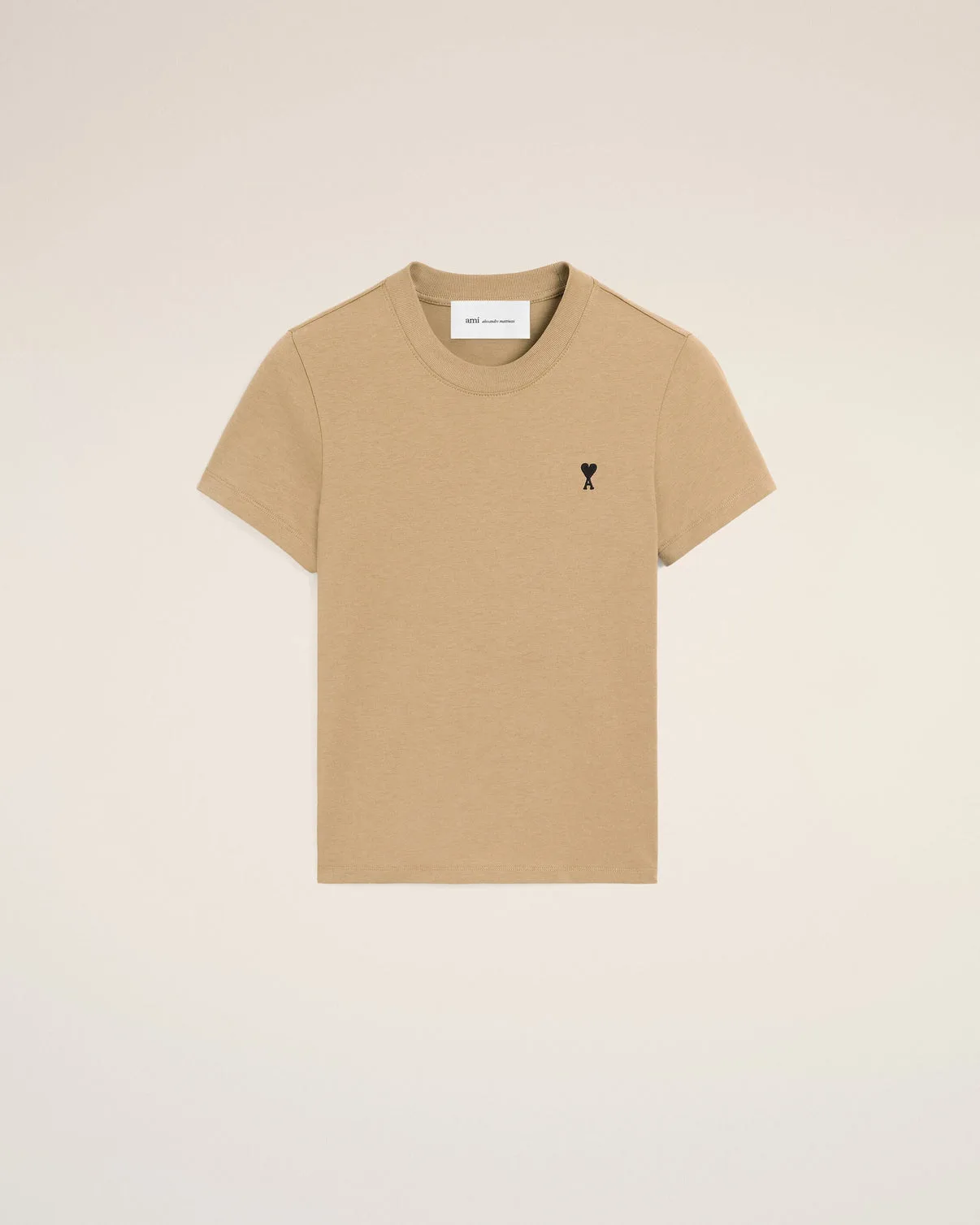 Beige cotton t-shirt with