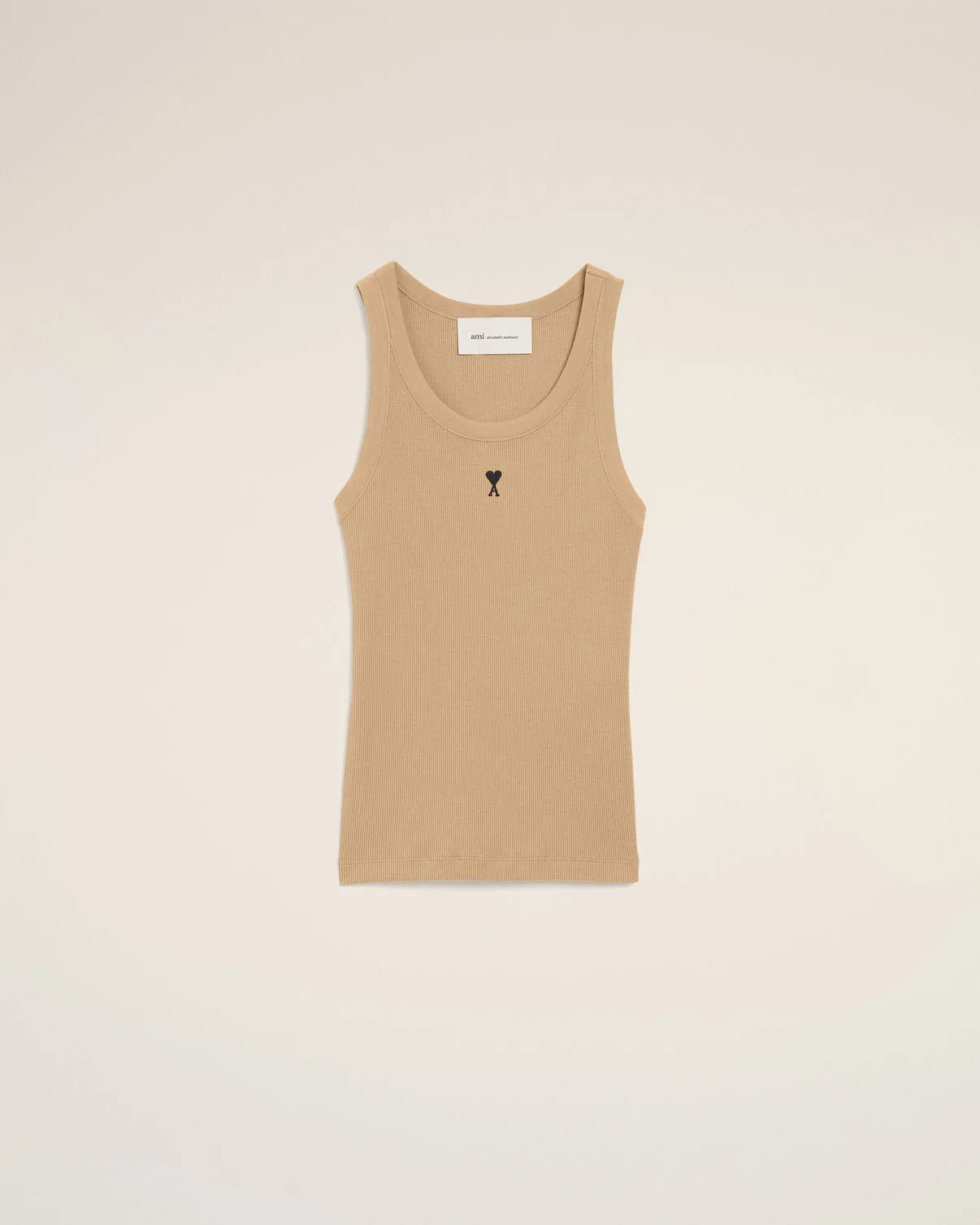 Beige cotton tanktop with