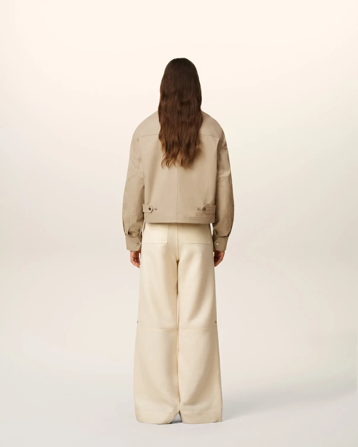 Beige Cotton Worker Jacket