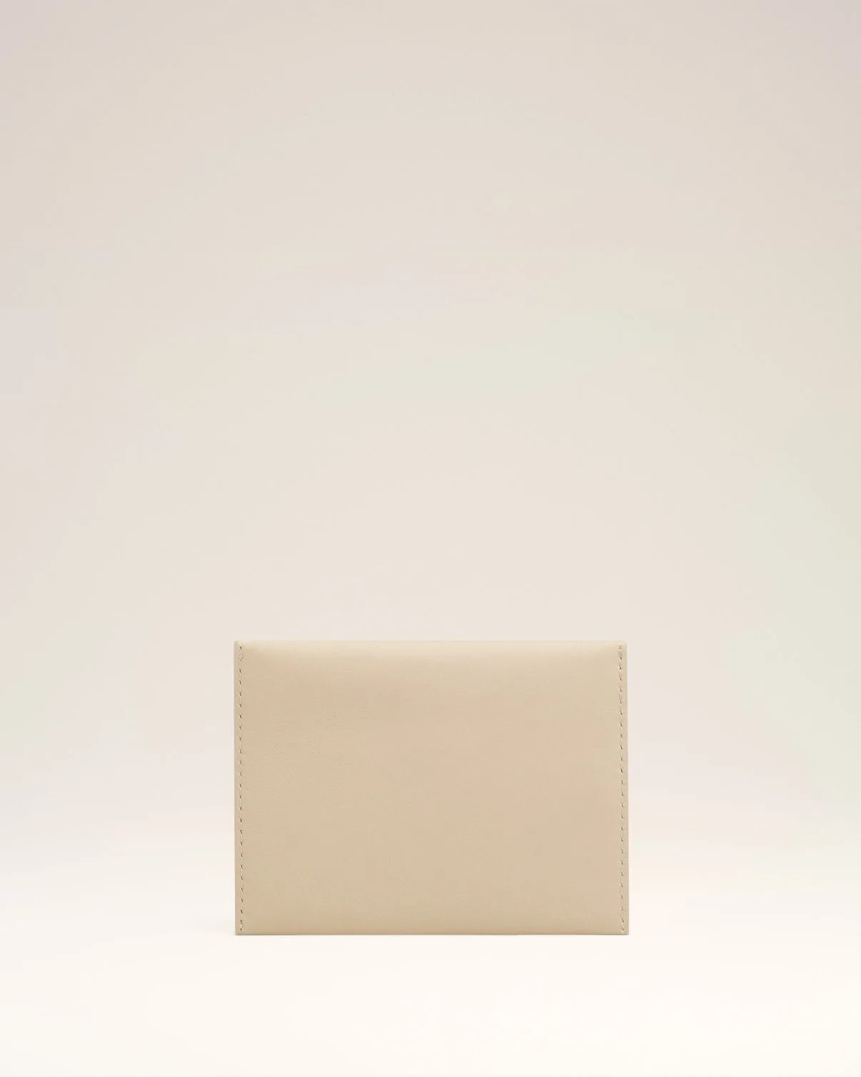 Beige Leather Carrousel Folded Card Holder