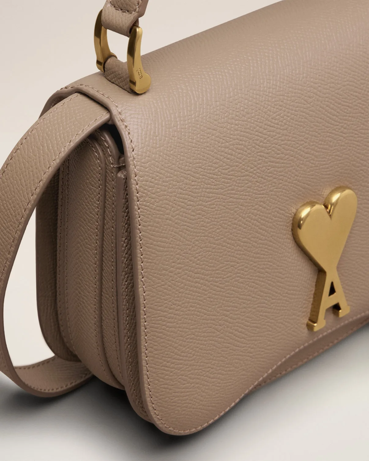 Beige Leather Top Handle Paris Paris Bag