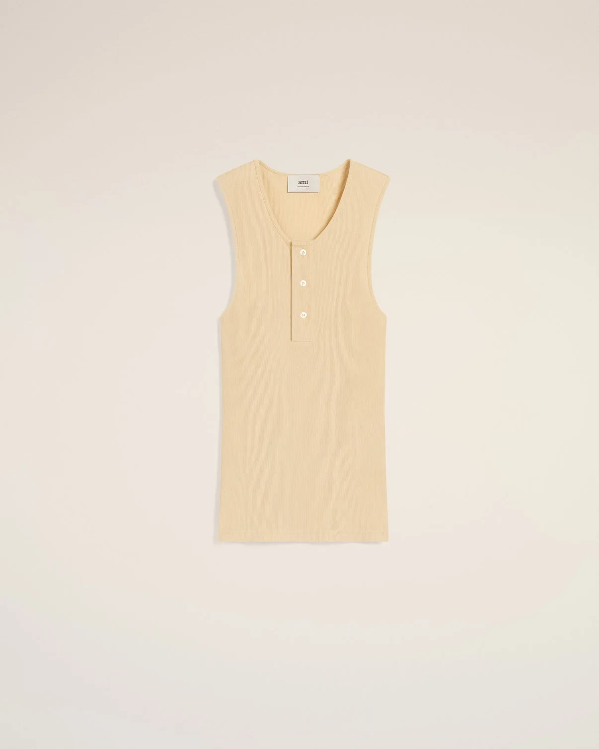 Beige Light Ribbed Jersey Tanktop