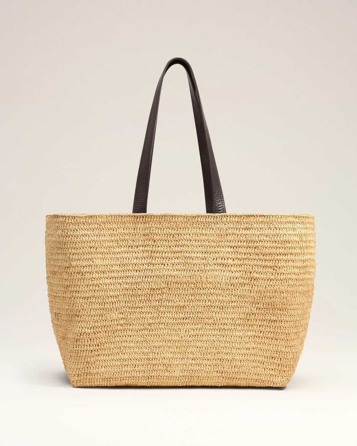 Beige Natural Raffia Tote Bag