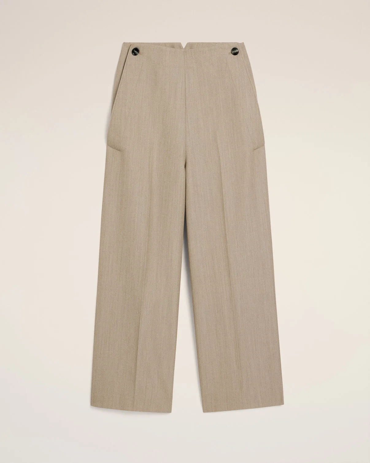 Beige New Wool Sailor Pants
