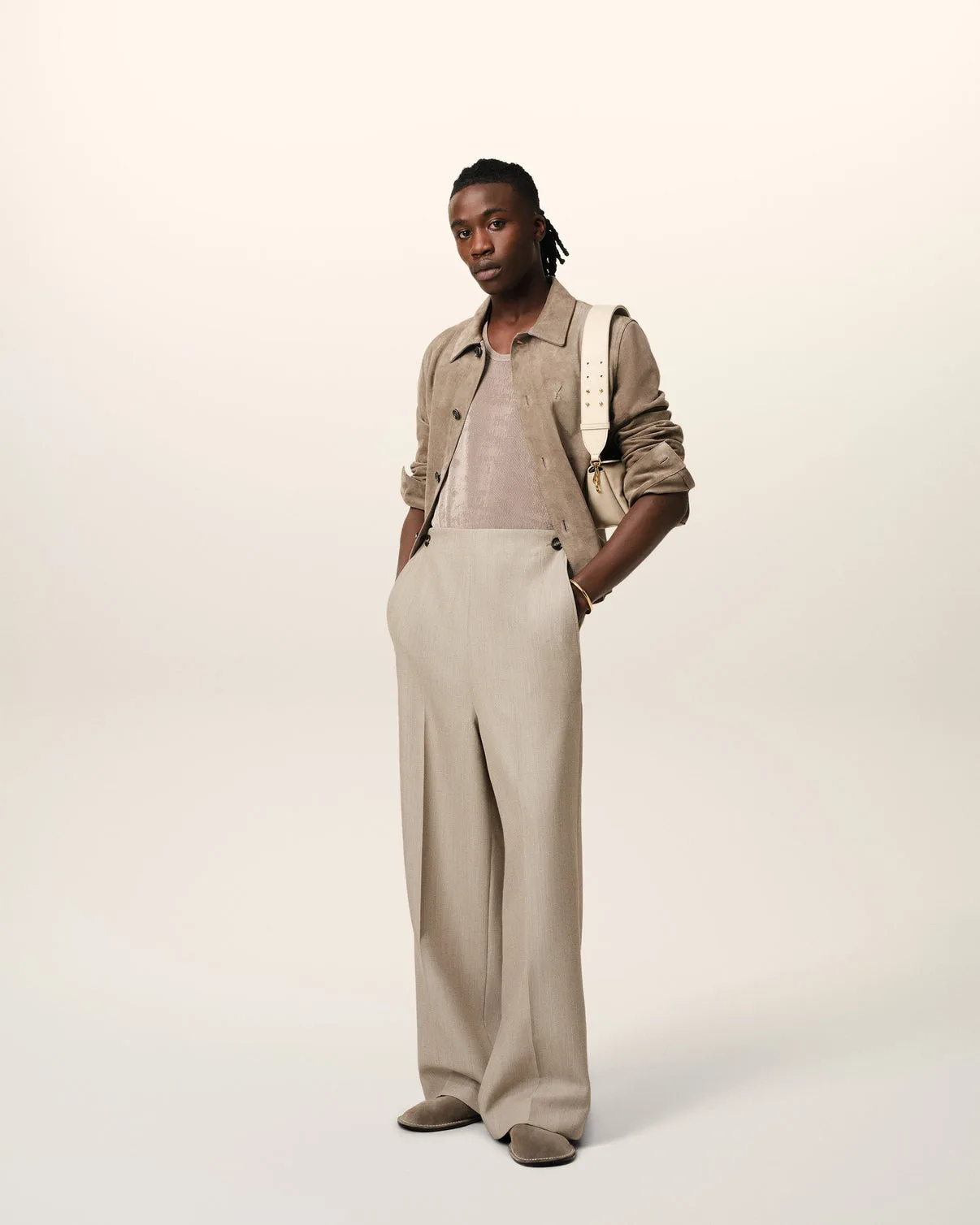 Beige New Wool Sailor Pants