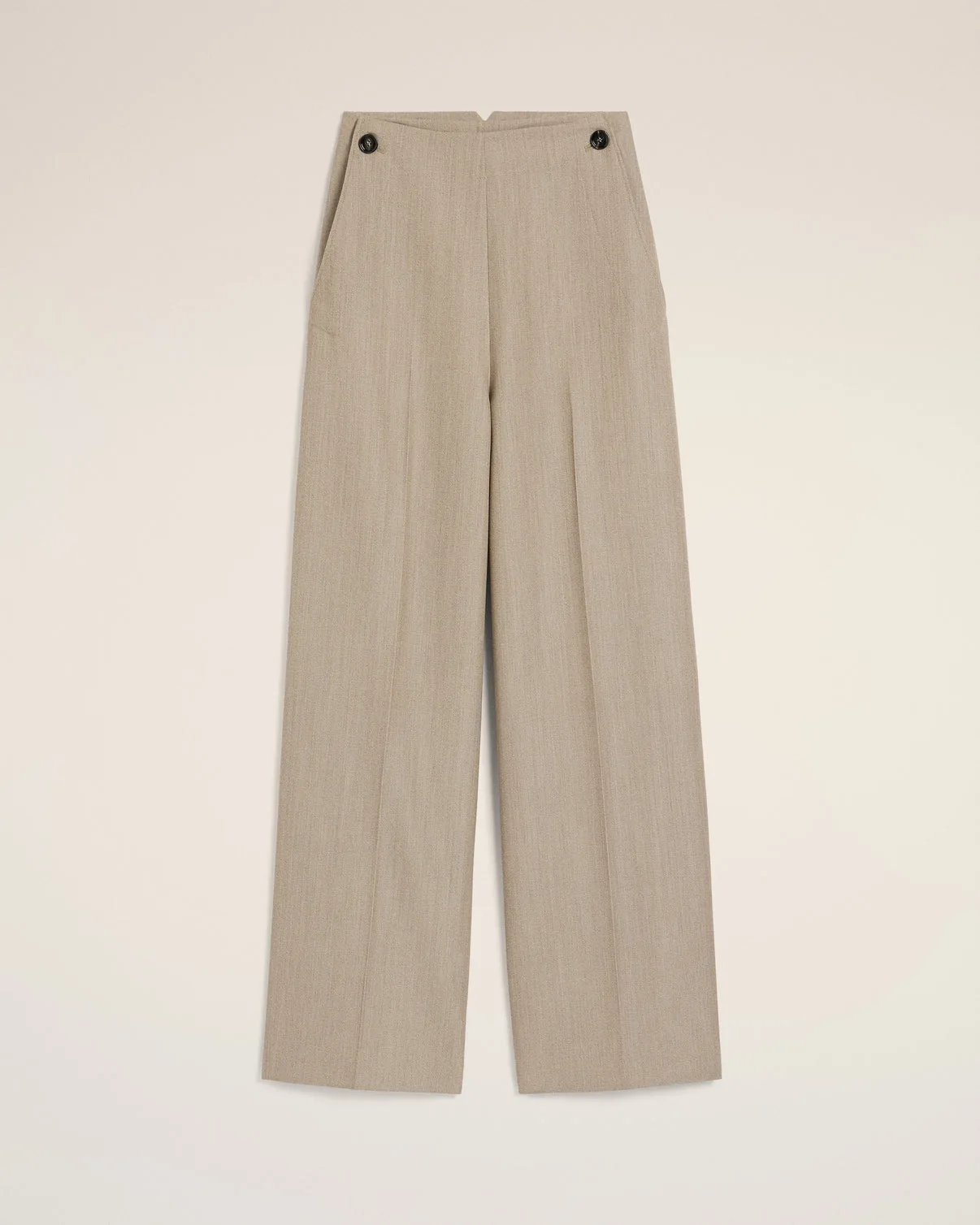 Beige New Wool Sailor Pants