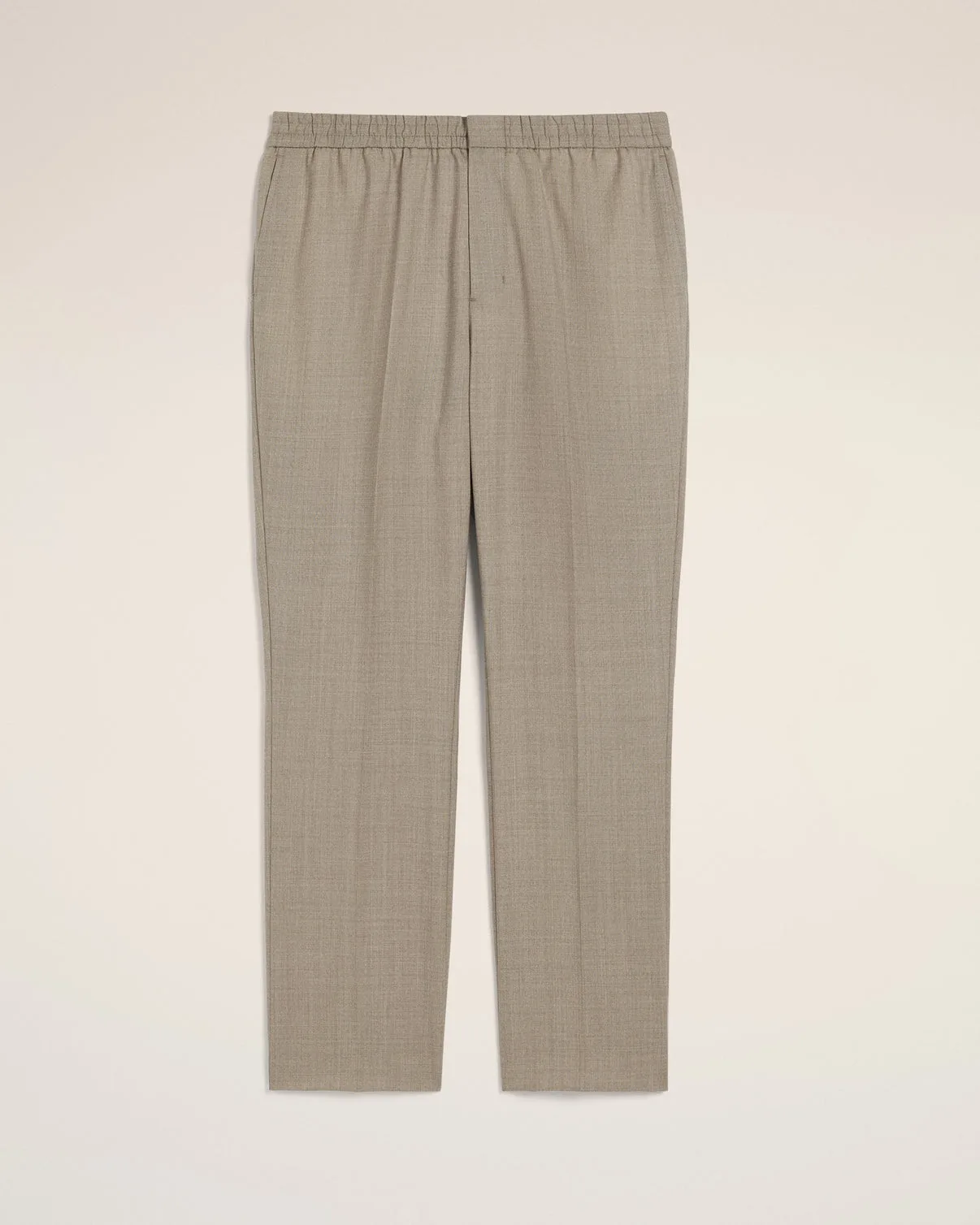Beige Wool Elasticated Waist Pants