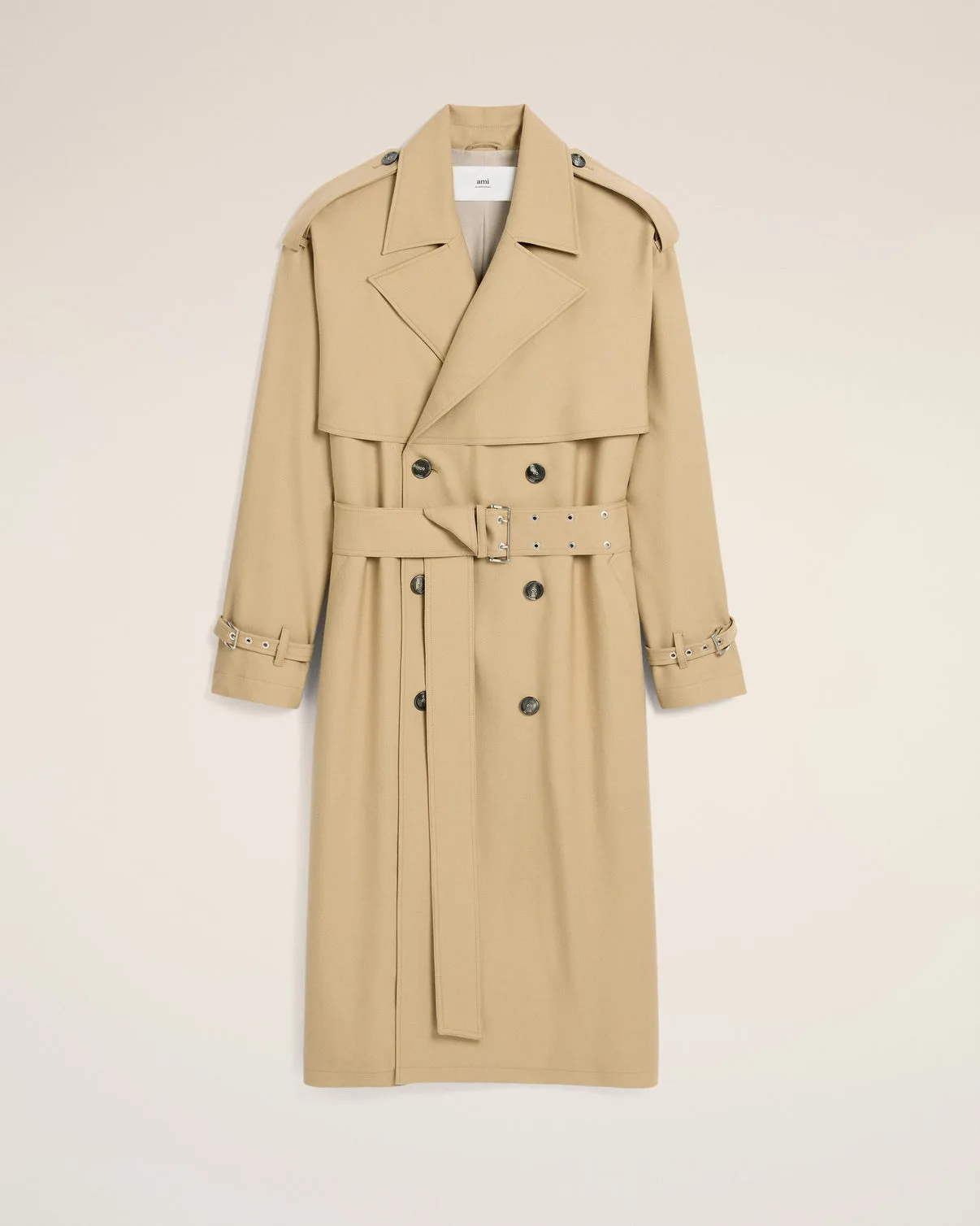 Beige Wool Trench Coat