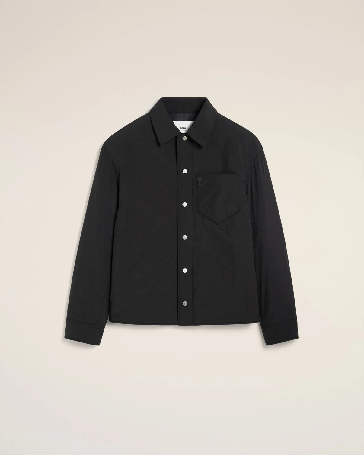Black Canvas Padded Overshirt