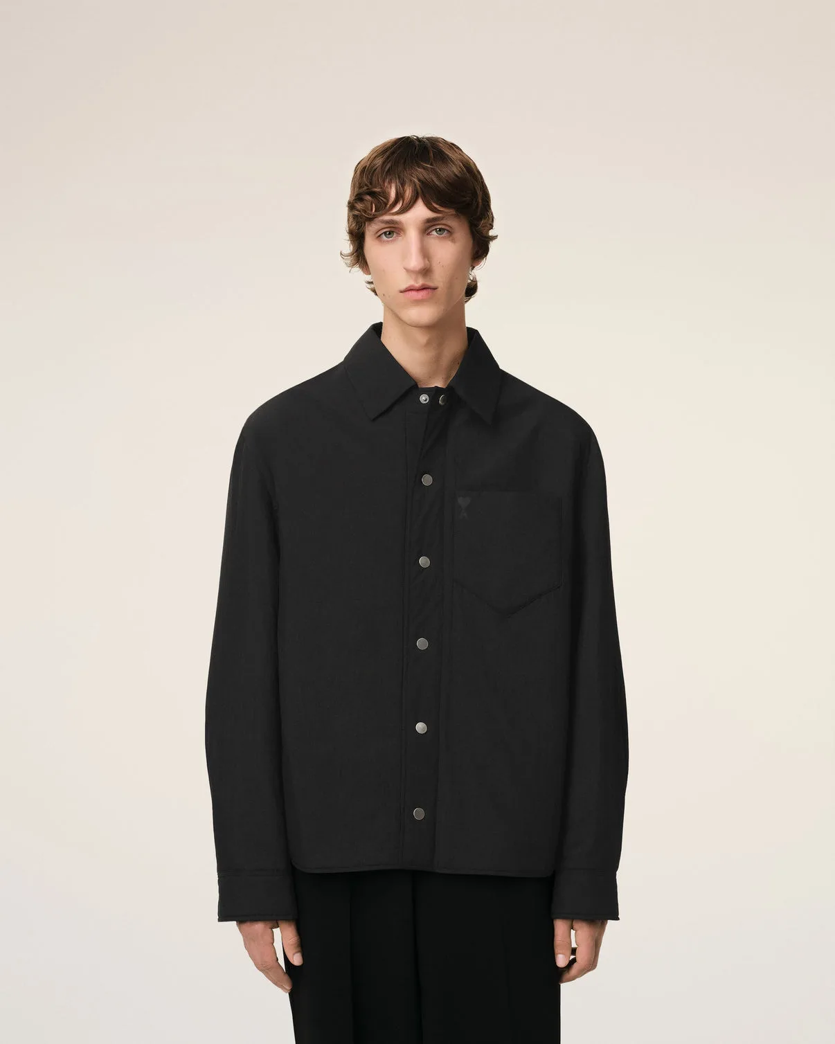 Black Canvas Padded Overshirt