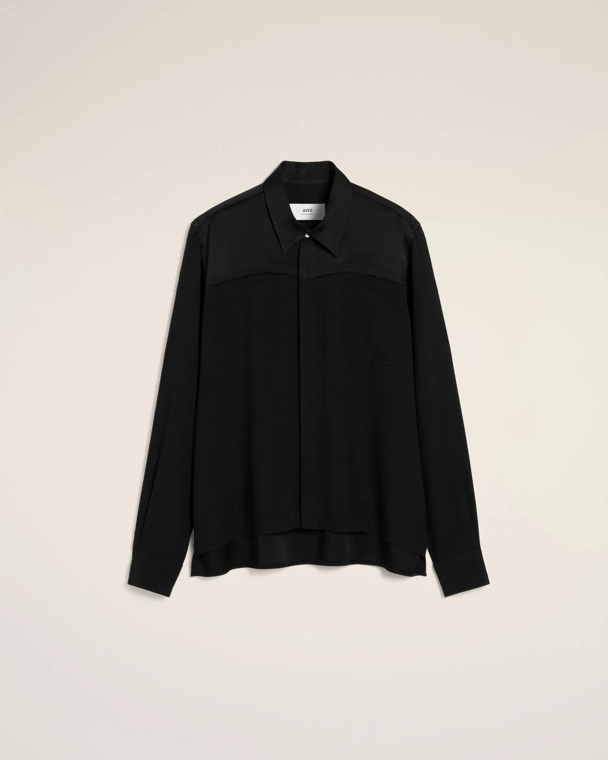Black Contrasted Top Long Sleeve Shirt