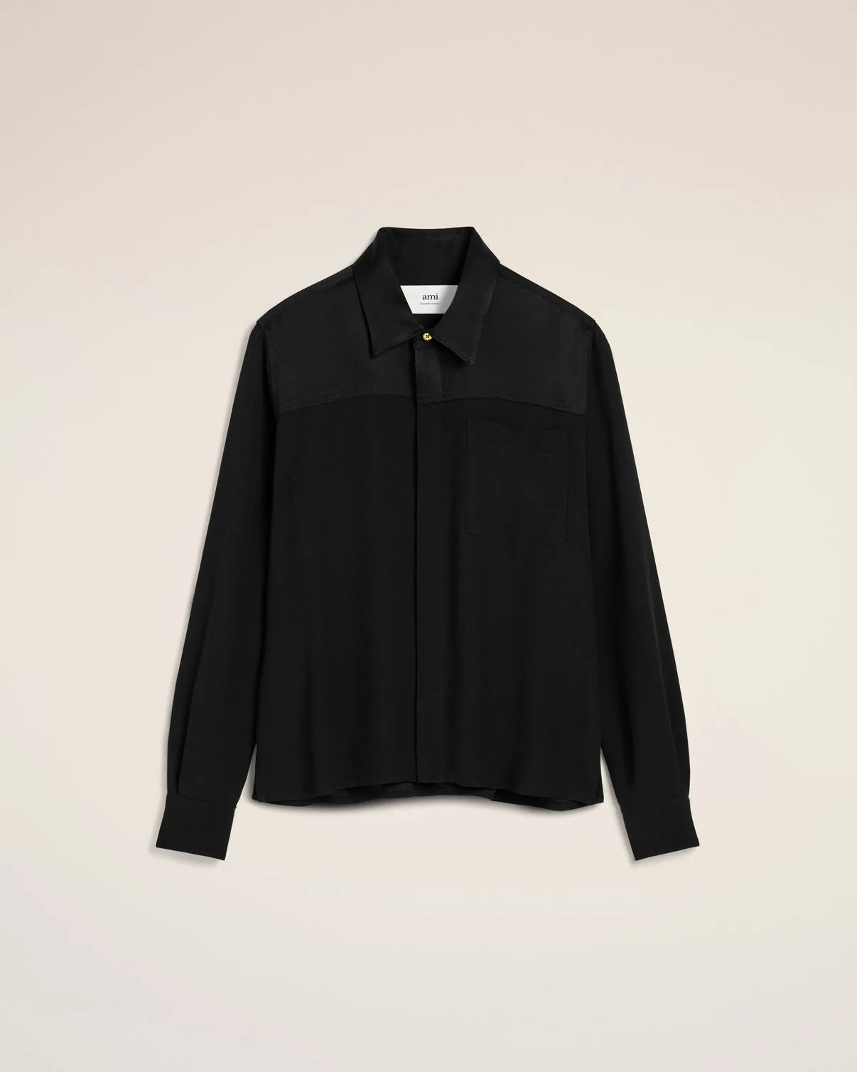 Black Contrasted Top Long Sleeve Shirt