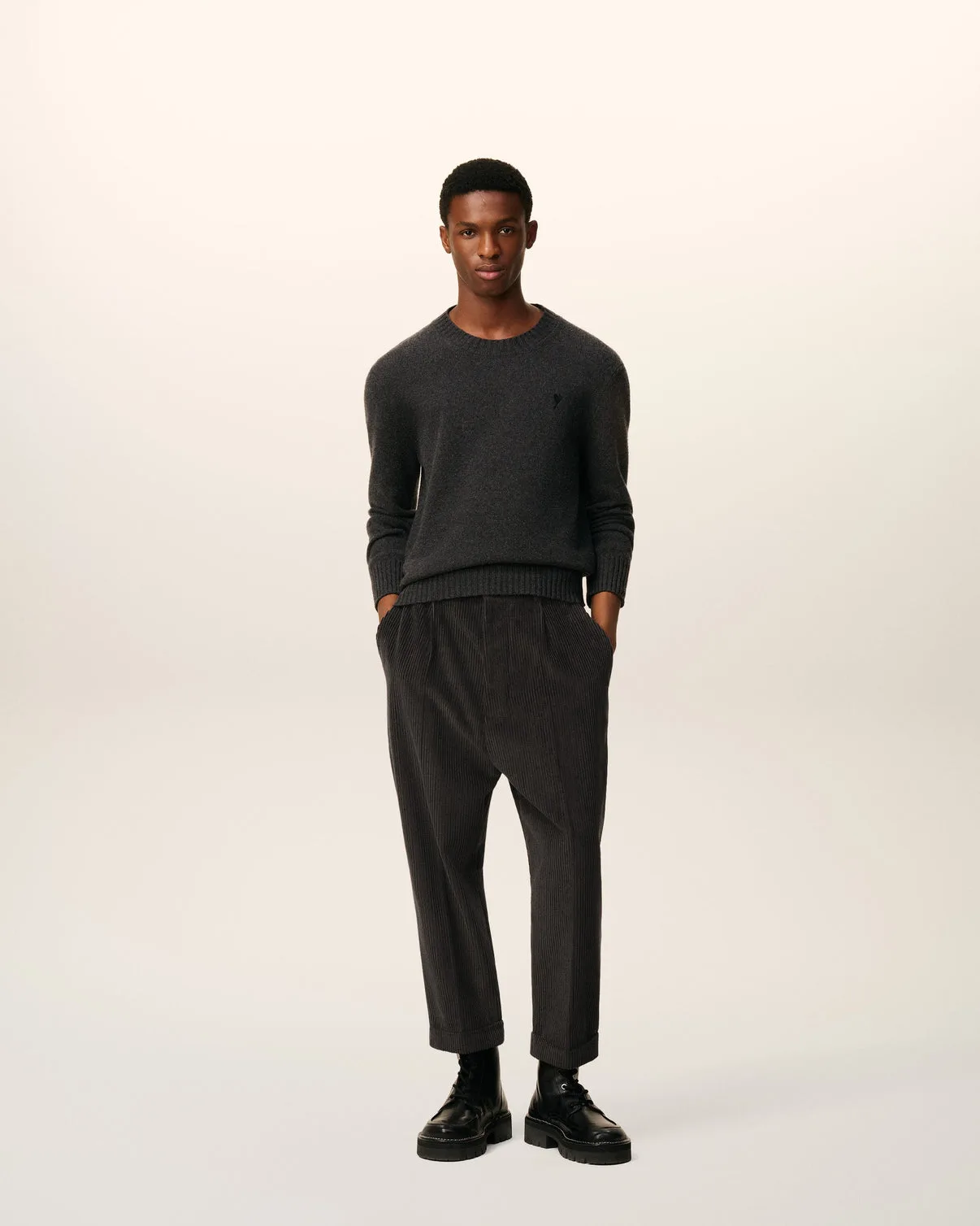 Black Cotton Carrot Oversized Pants