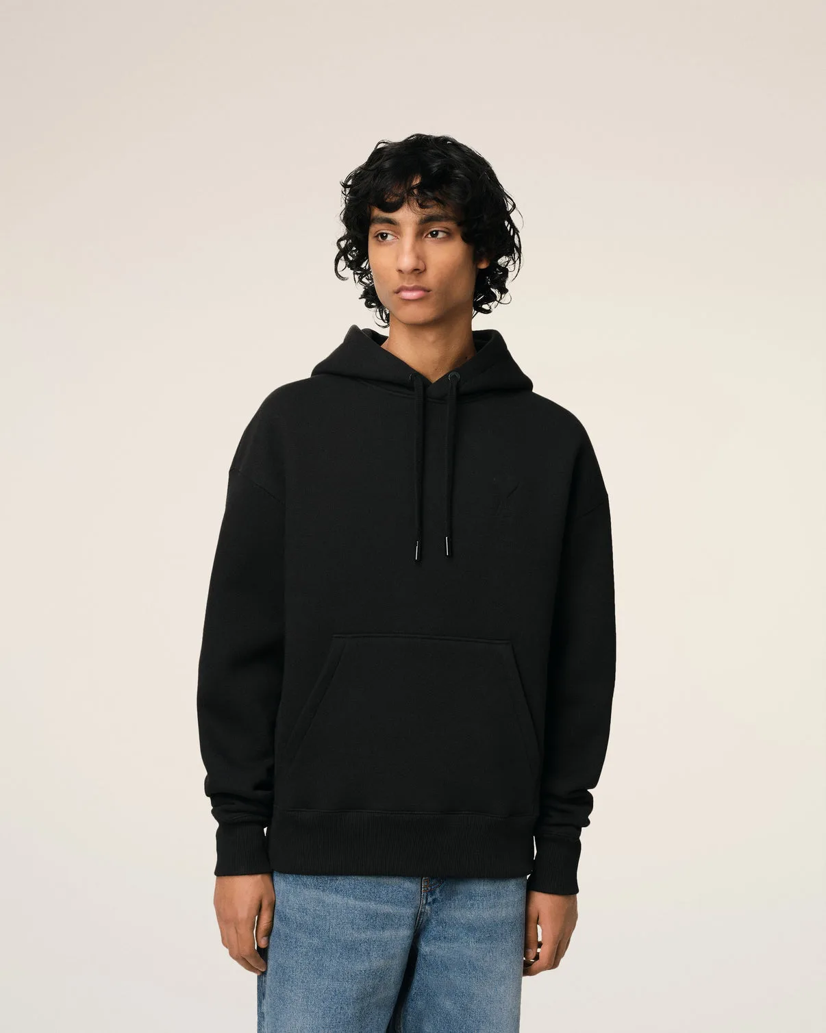Black Cotton Hoodie