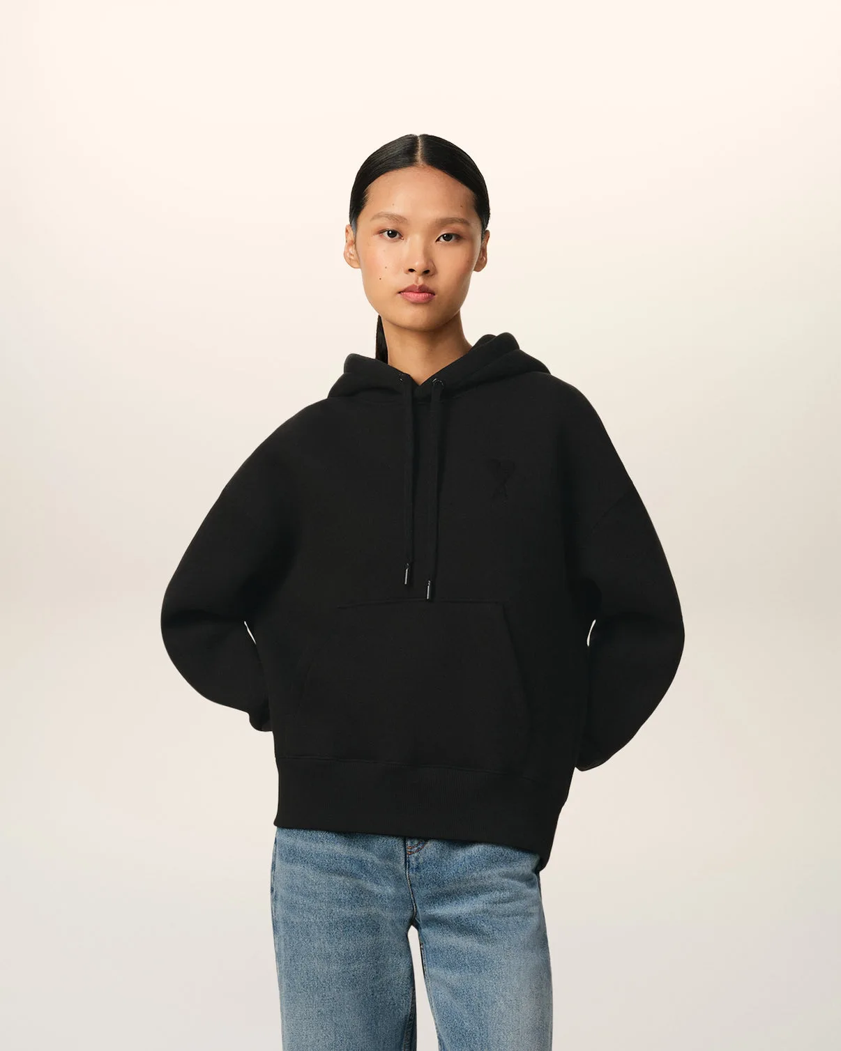Black Cotton Hoodie