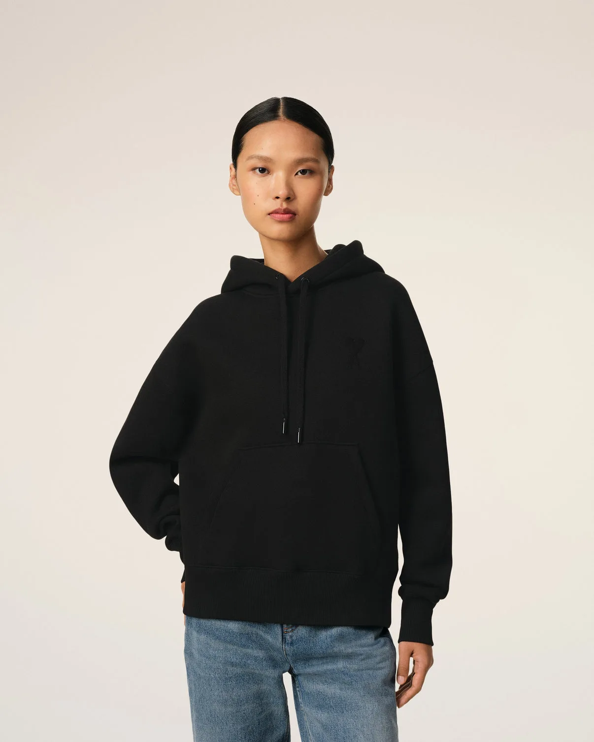 Black Cotton Hoodie
