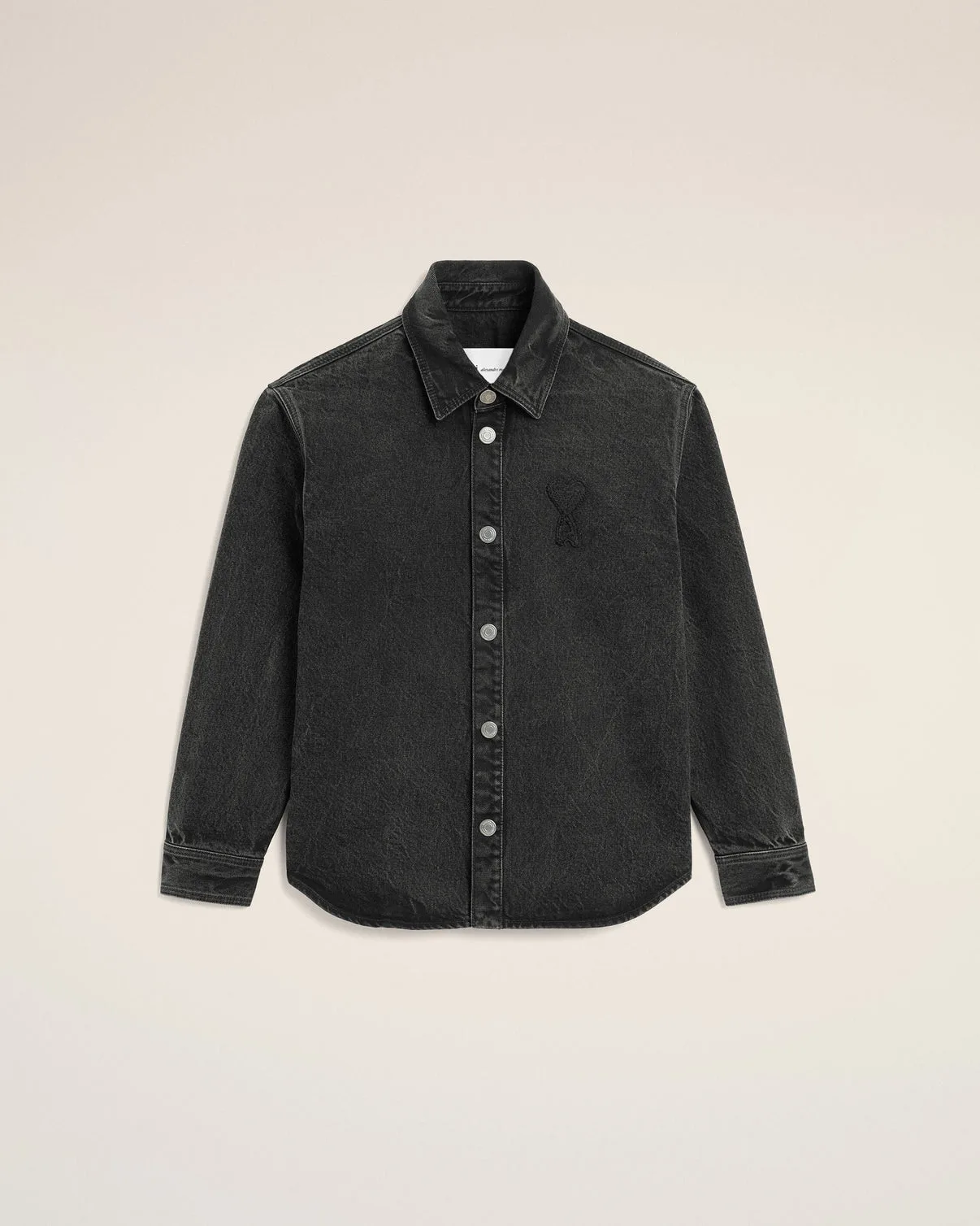 Black Cotton Knitted Overshirt