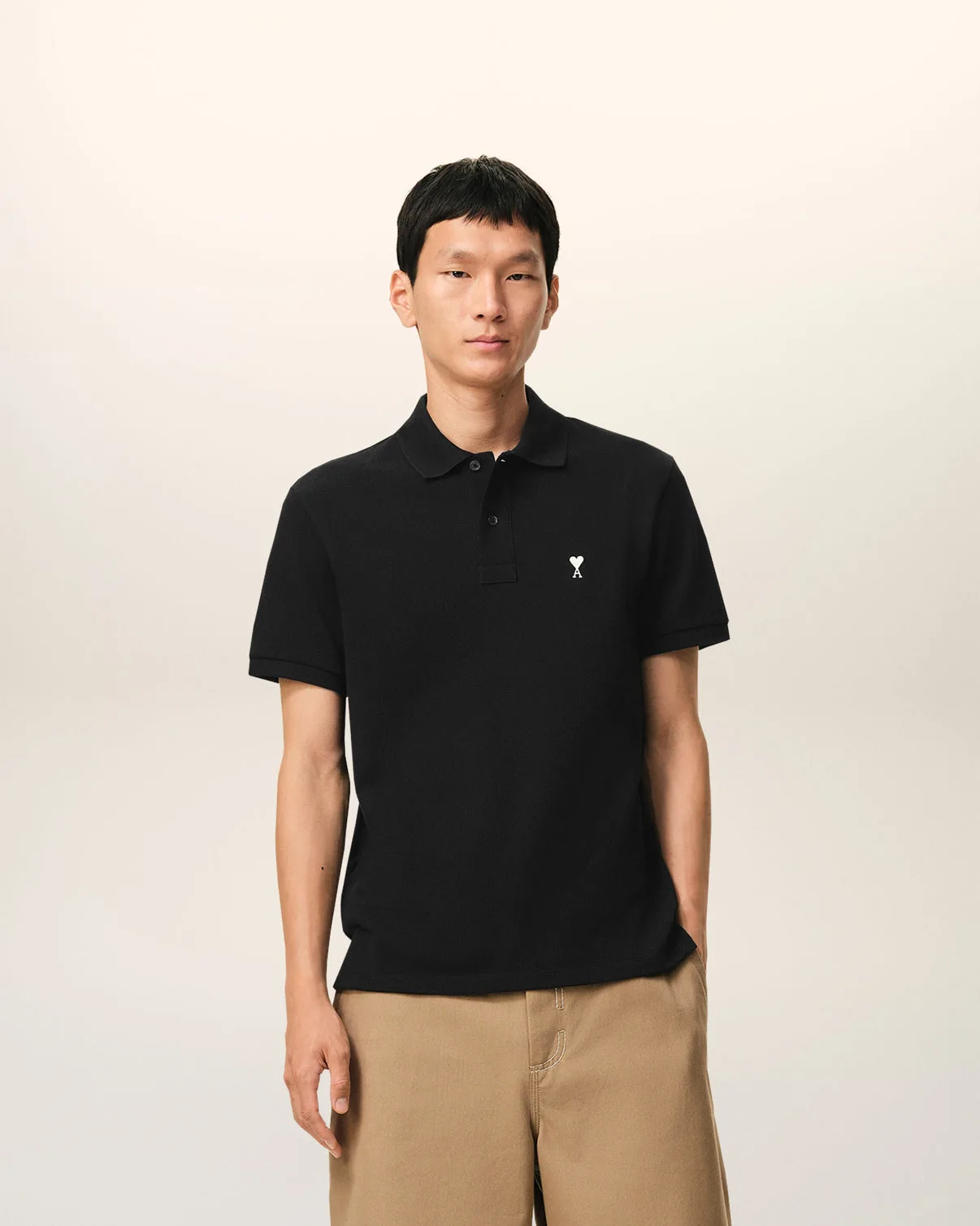 Black Cotton Short Sleeves Polo Shirt