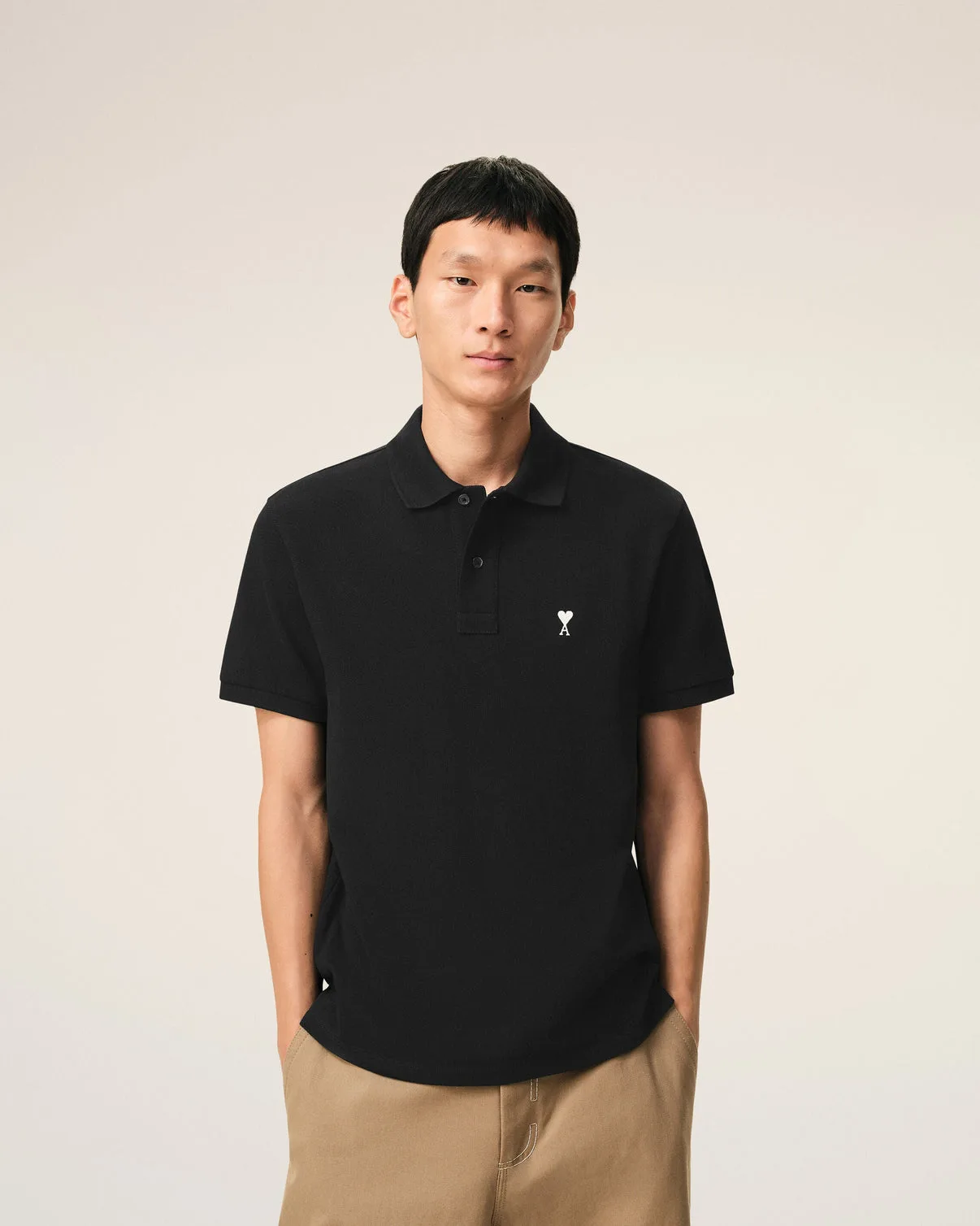 Black Cotton Short Sleeves Polo Shirt