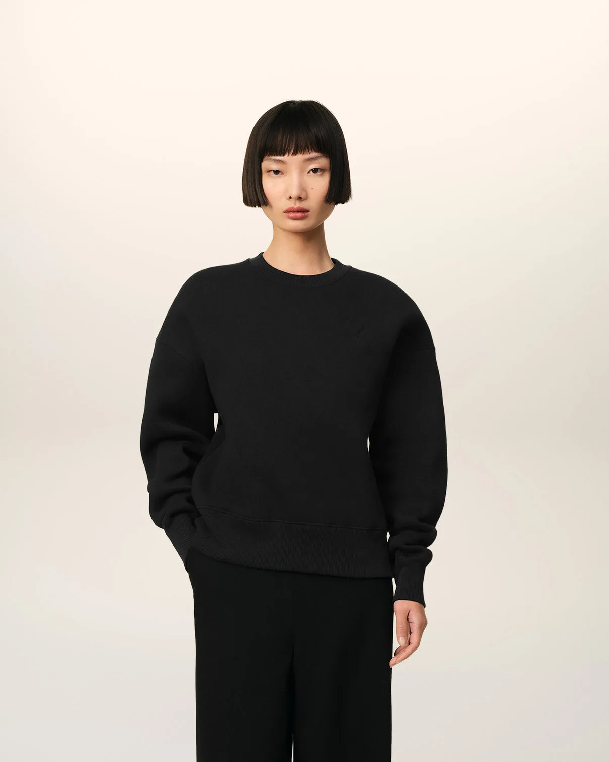Black Cotton Sweatshirt