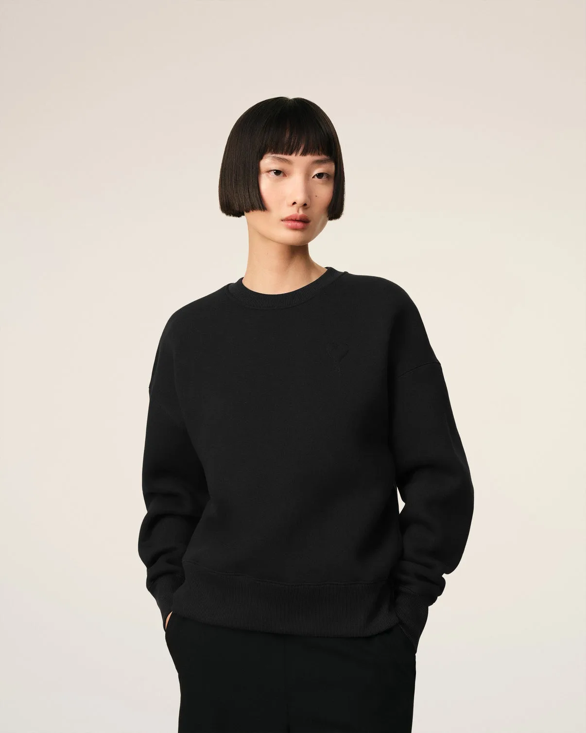 Black Cotton Sweatshirt