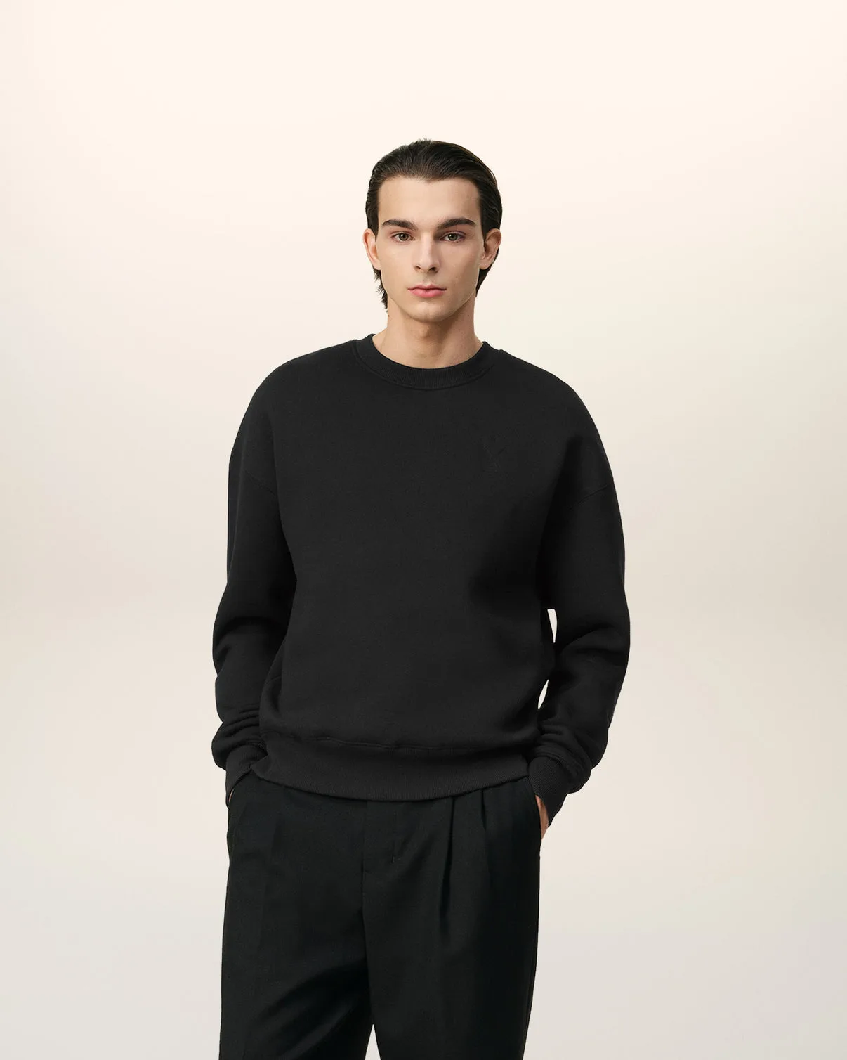 Black Cotton Sweatshirt