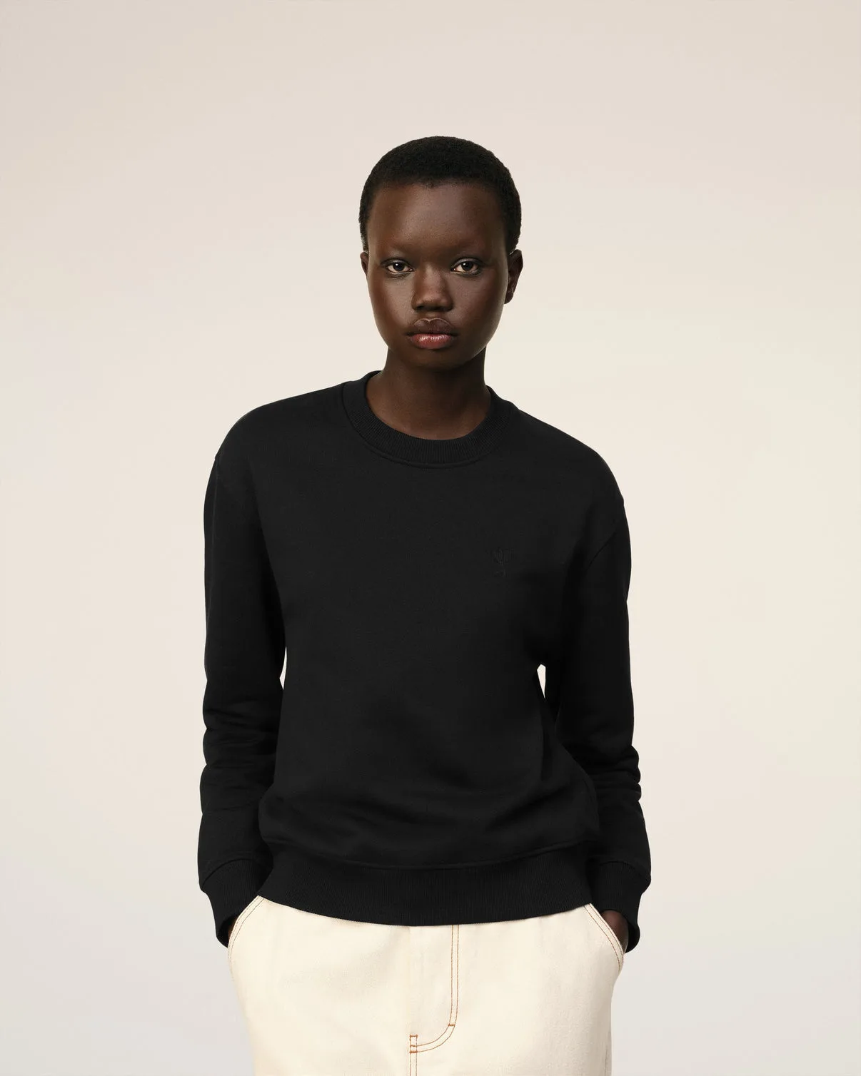 Black Cotton Sweatshirt